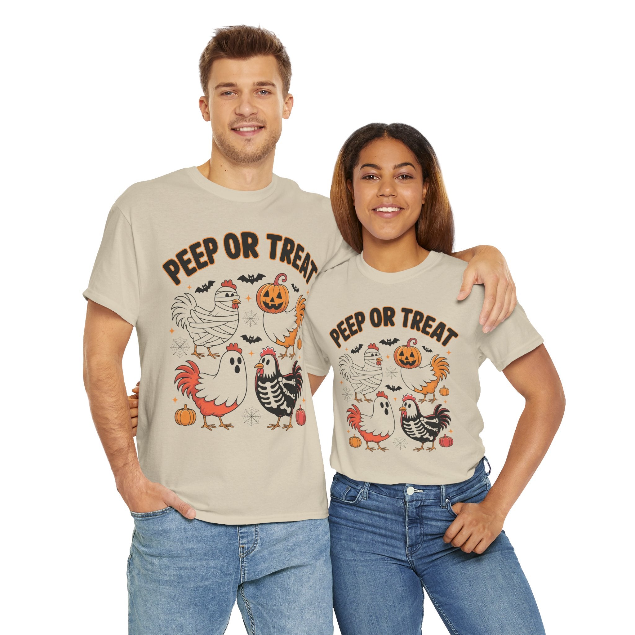 Peep or Treat Halloween Unisex Cotton Tee