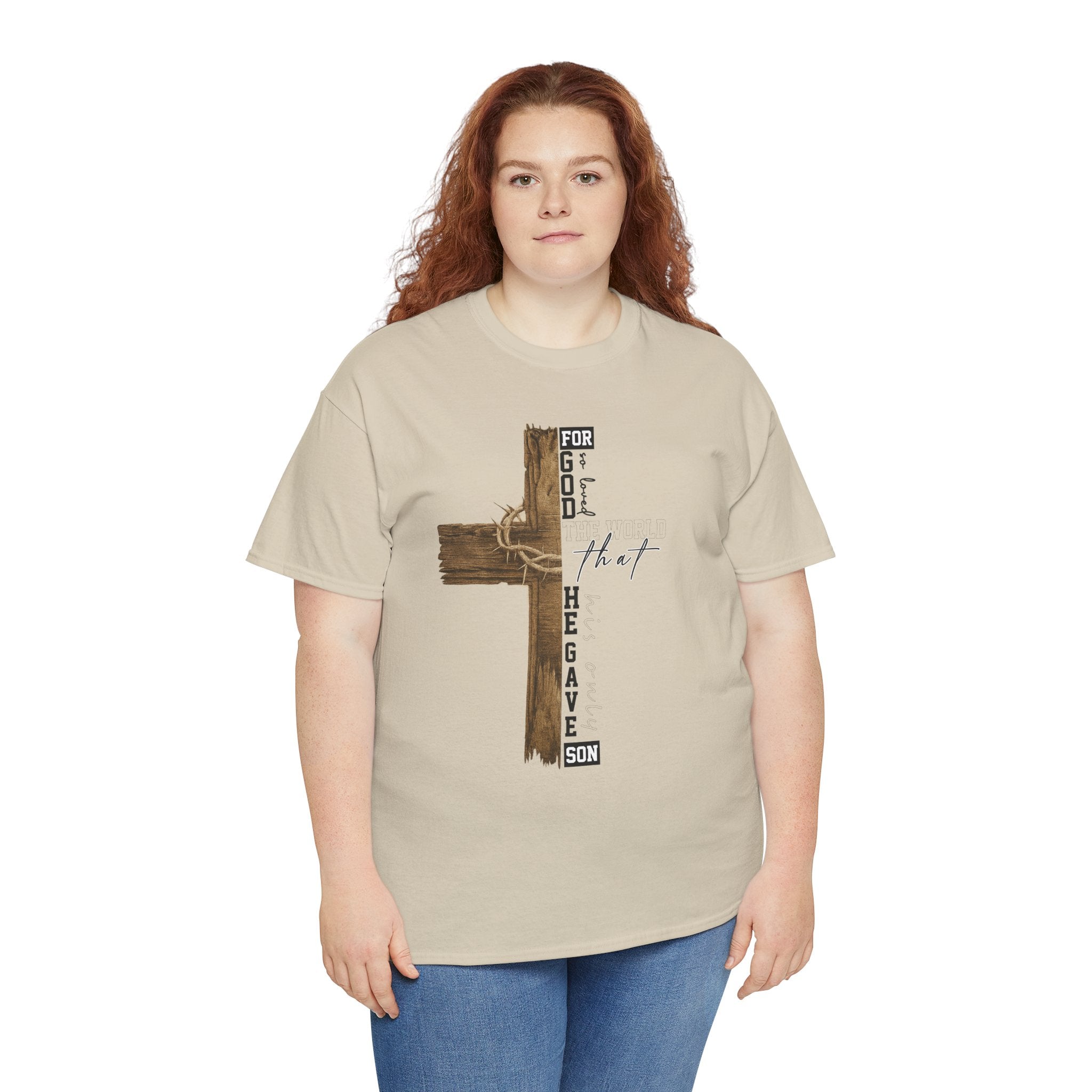 For That Son T-Shirt — Wooden Cross & Crown of Thorns Christian Unisex Cotton Tee