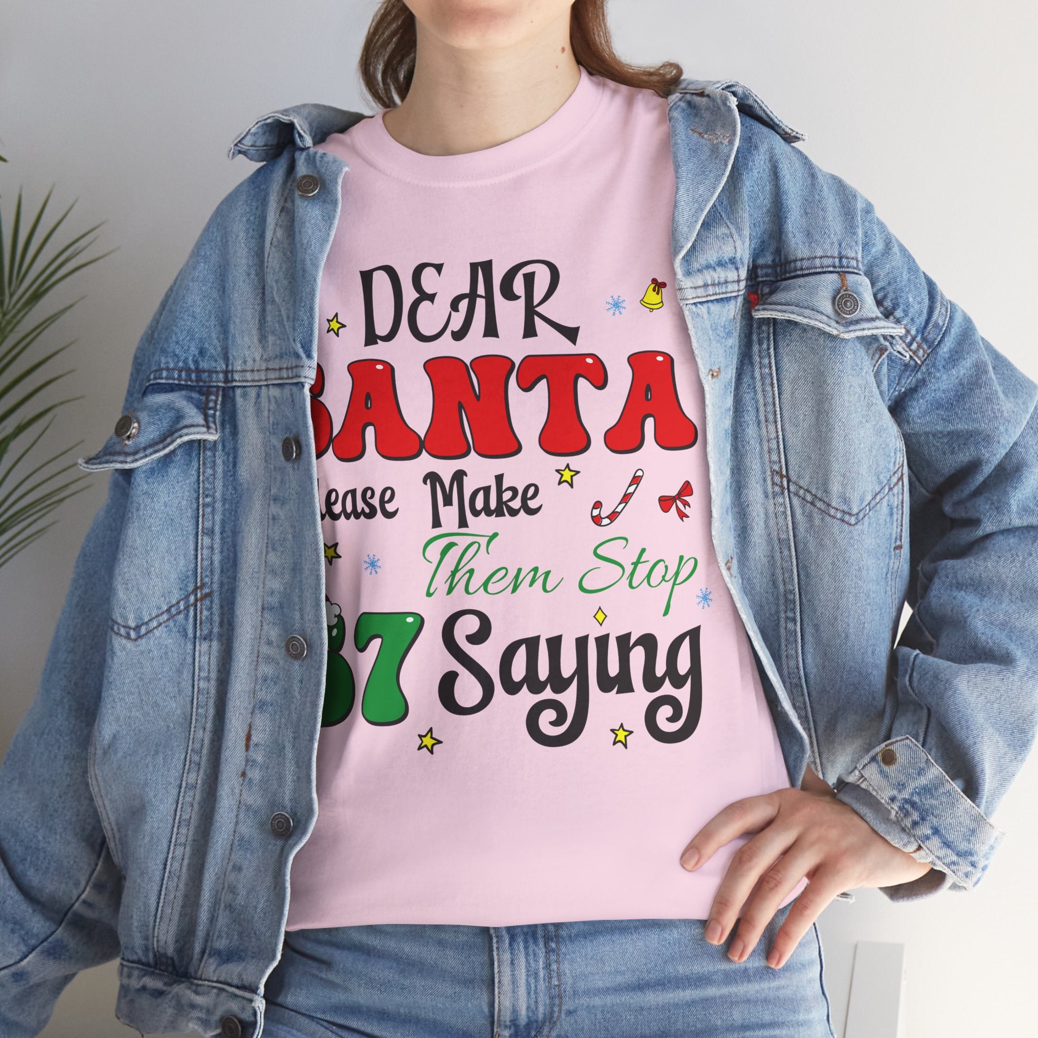 Santa 67 Them Stop Christmas Unisex Cotton Tee
