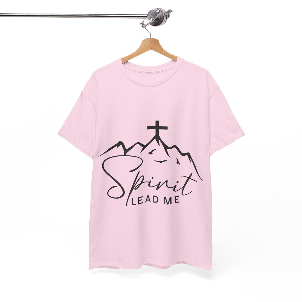 Spirit Lead Me Christian T‑Shirt — Minimalist Cross Unisex Cotton Tee