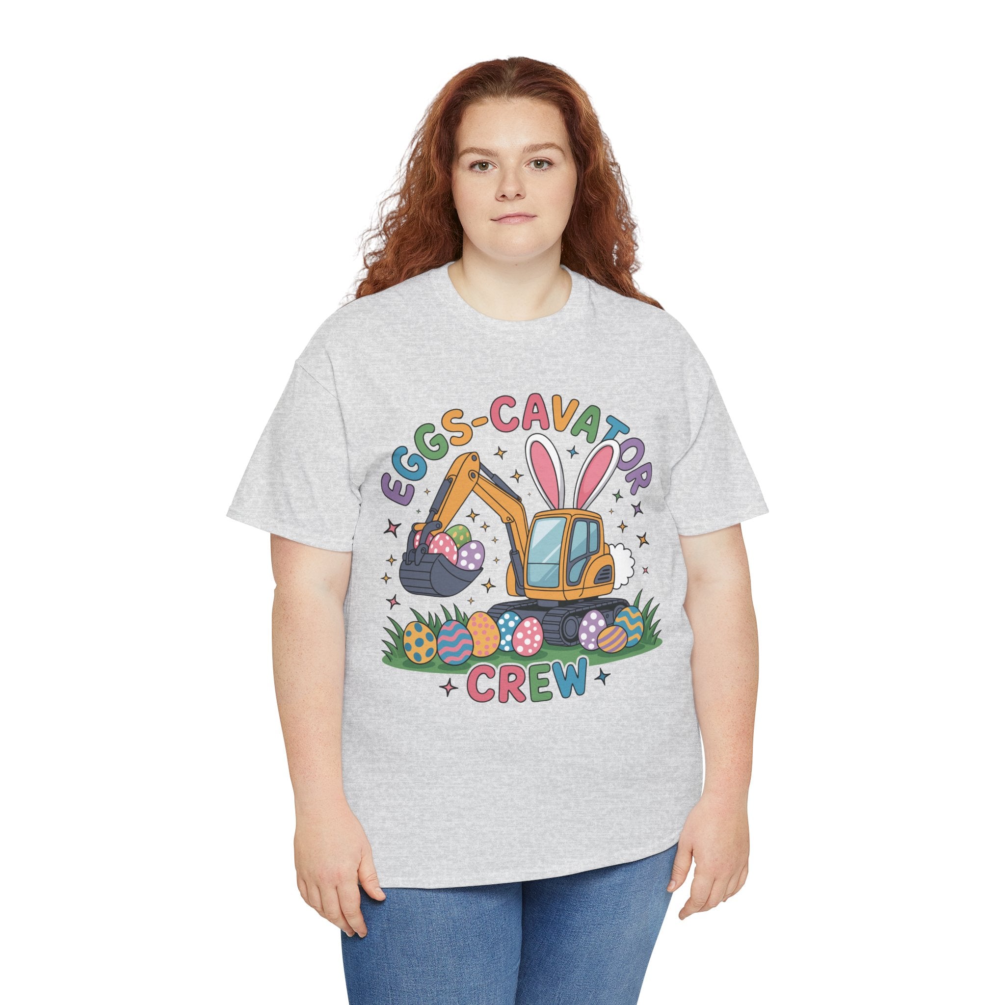 Easter 'Eggs-cavator Crew' Kids Tee — Excavator Bunny & Eggs Unisex Cotton Tee