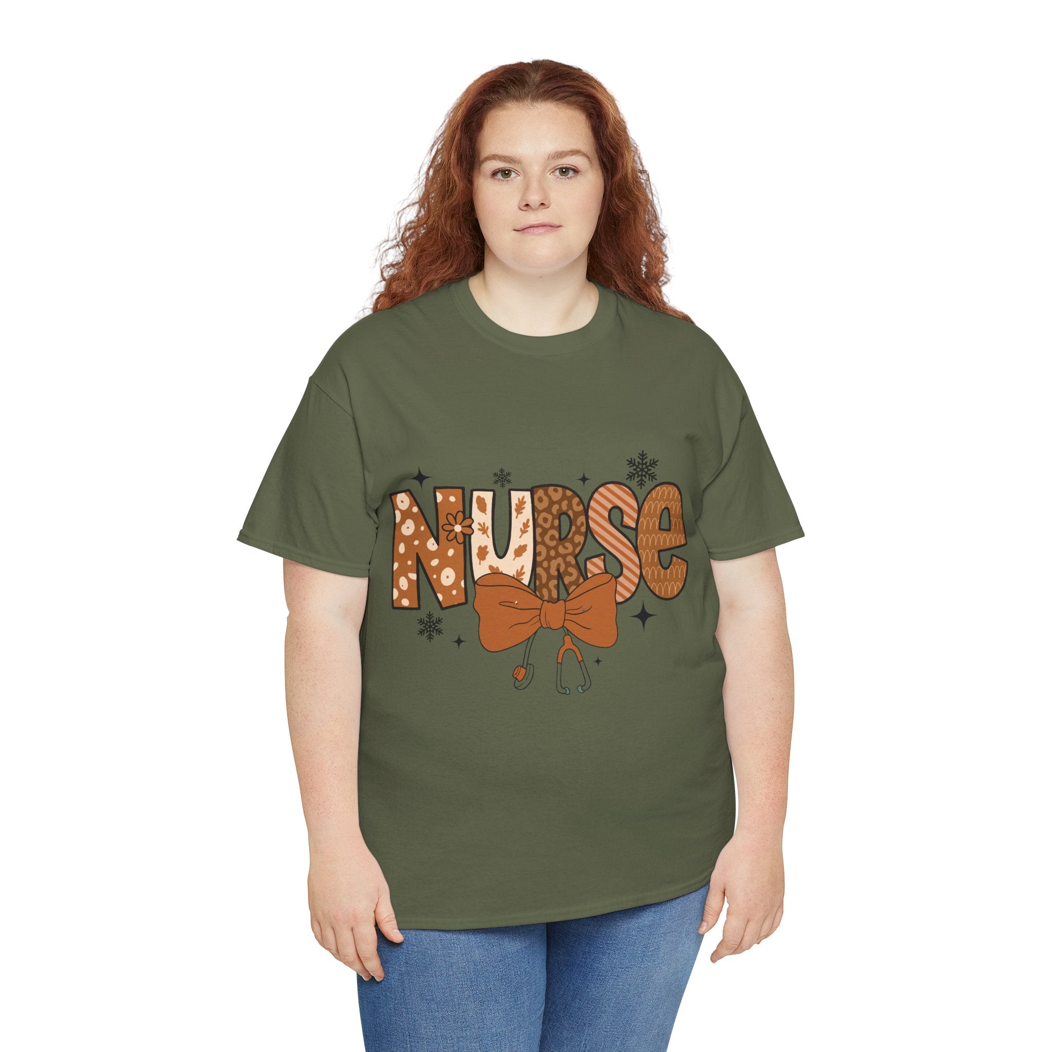 NURSE Fall Stethoscope Tee — Brown Autumn Nurse Unisex CottonT shirt