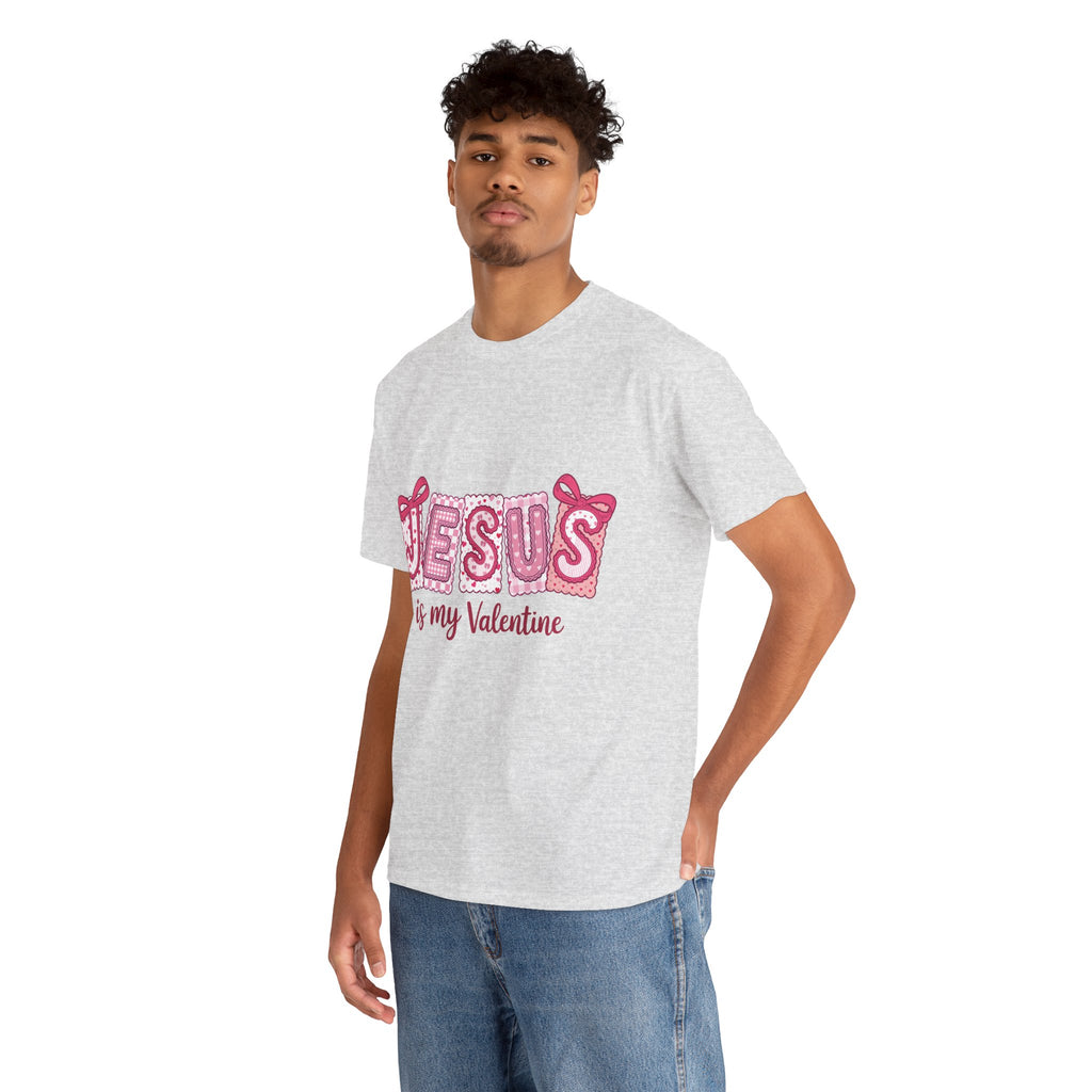 Jesus Is My Valentine T-Shirt — Pink Christian Valentine Unisex Cotton Tee