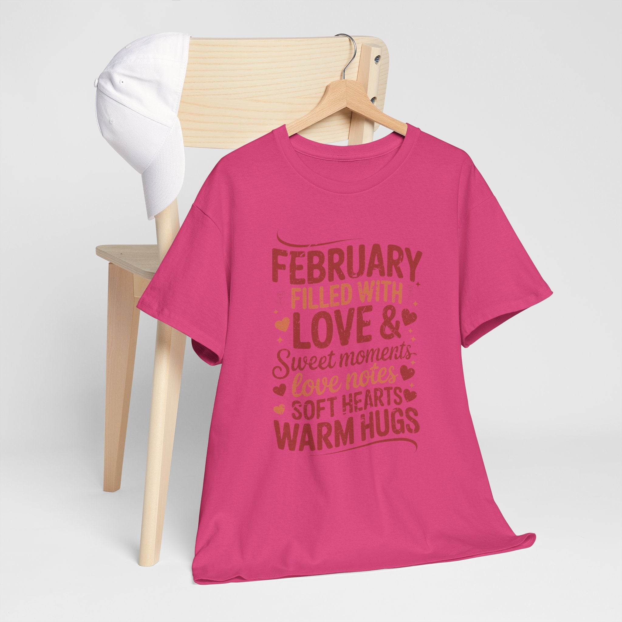 February Filled With Love Tee — Cozy Love Notes Valentine's Unisex Cotton Tshirt