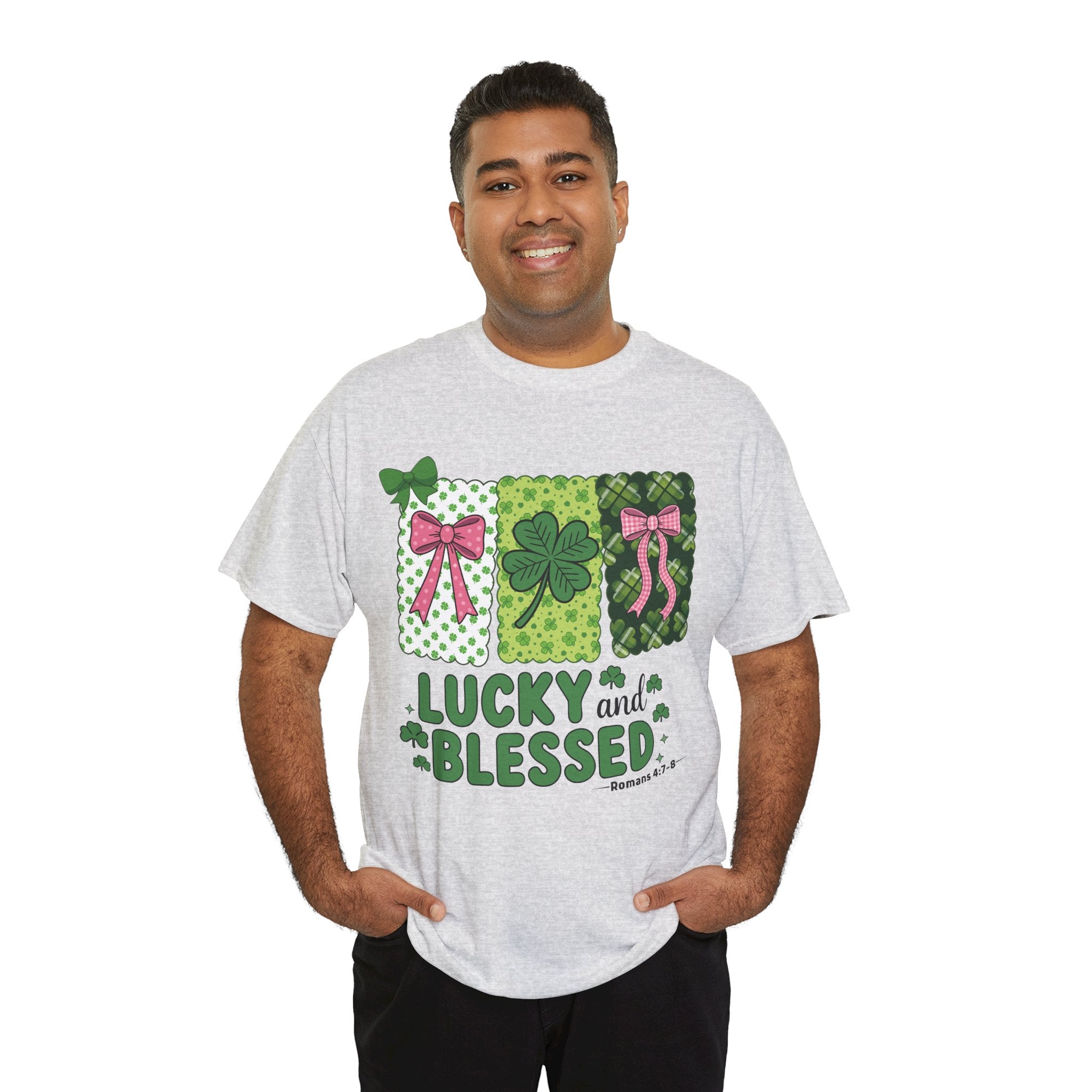 Lucky and Blessed Clover Unisex Cotton Tee
