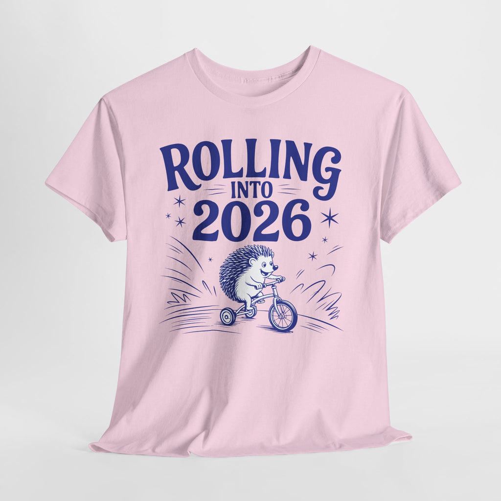 Rolling Into 2026 Hedgehog Tricycle Unisex Cotton Tee