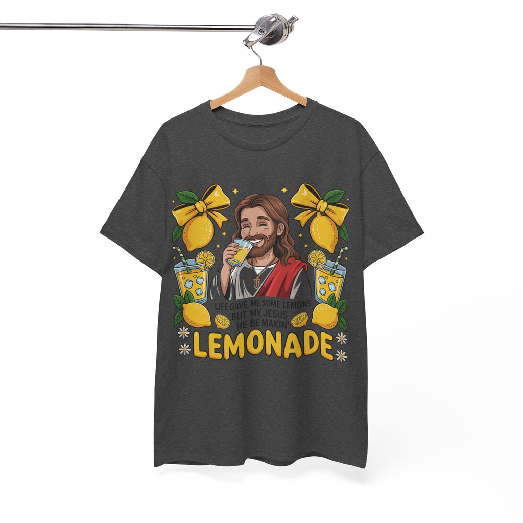 Jesus Drinking Lemonade T-Shirt — "Life Gave Me Some Lemons" Christian Unisex Cotton Tee