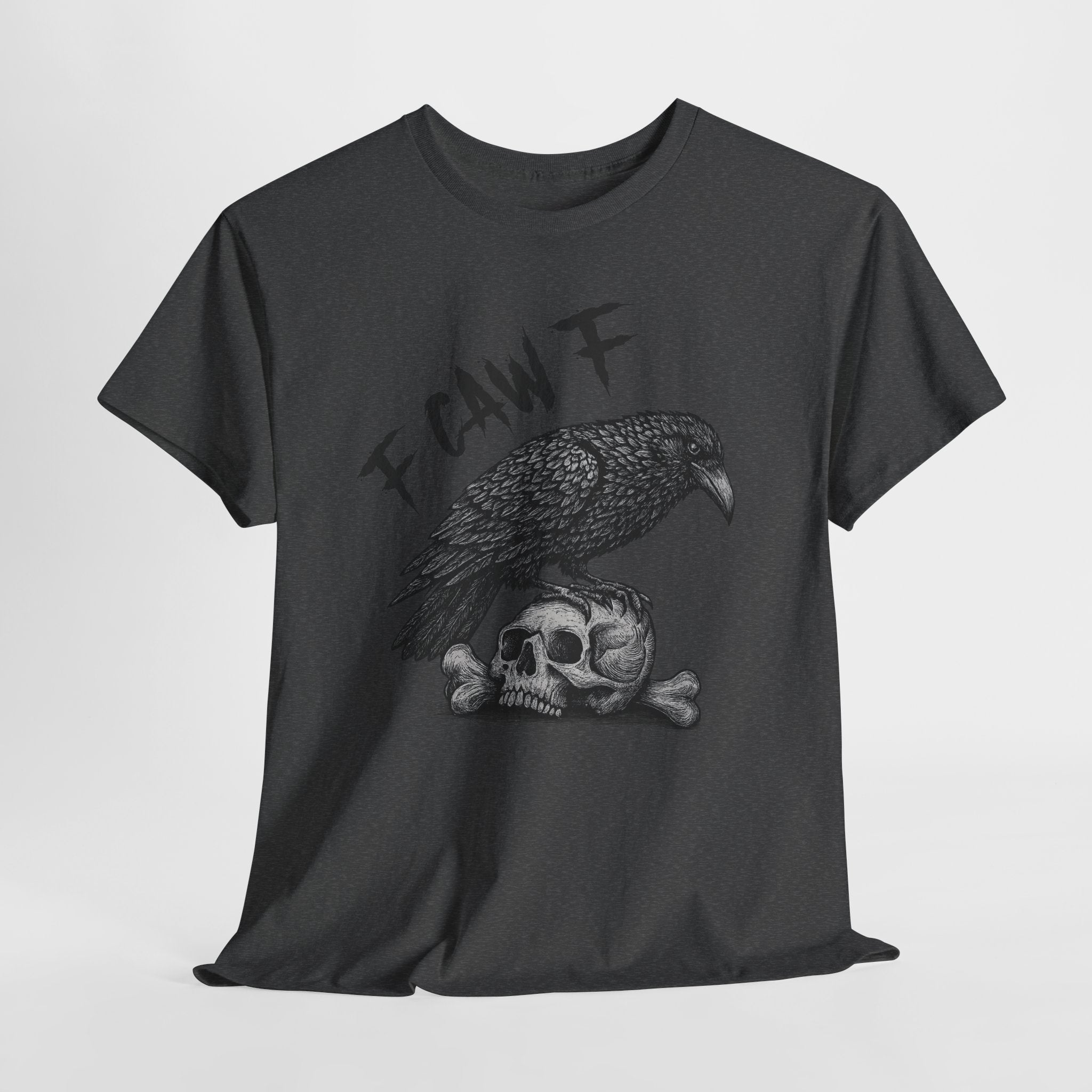 Gothic Crow & Skull T-Shirt — Dark Gothic Skull Unisex Cotton Tee