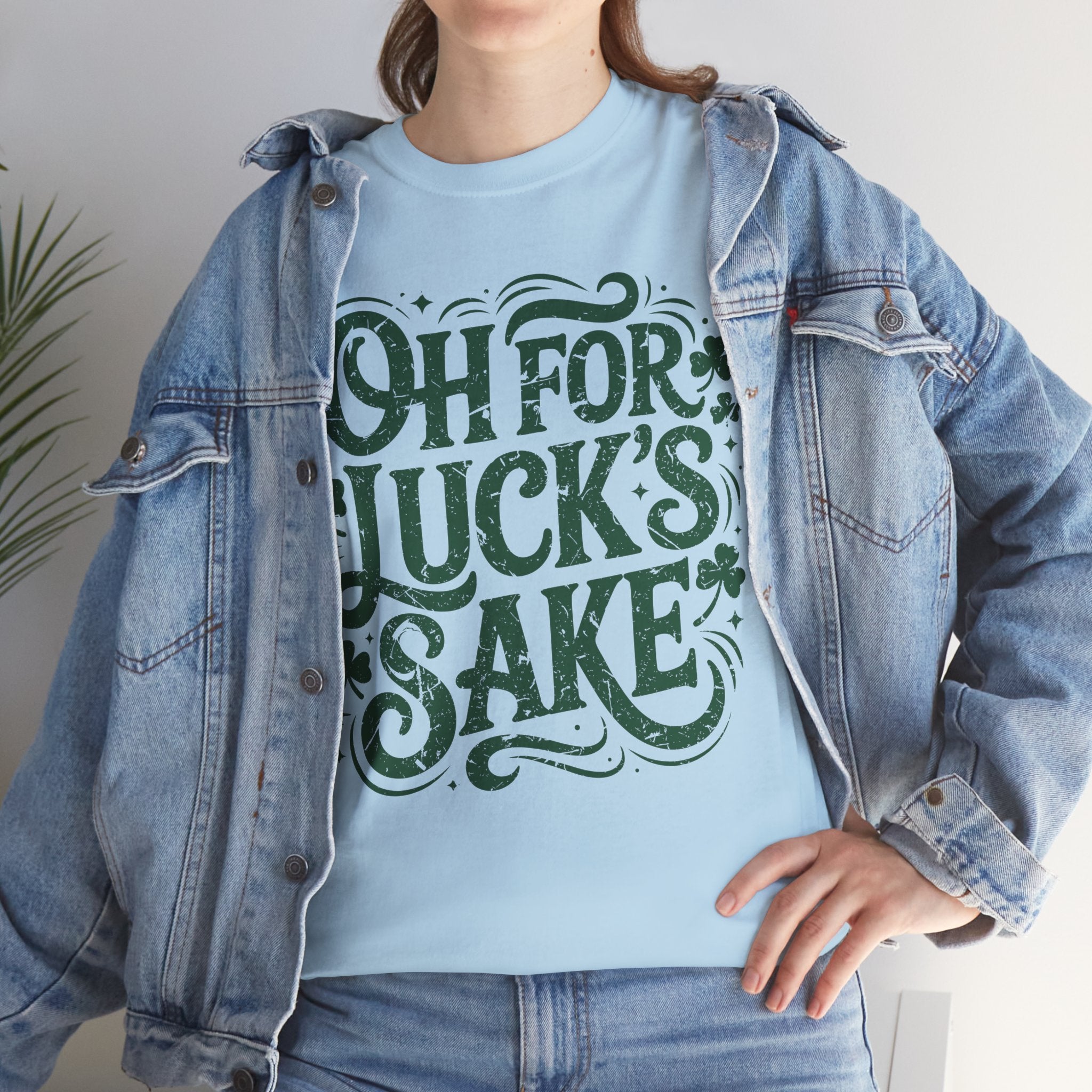 Oh for Luck's Sake Shamrock Unisex Cotton Tee