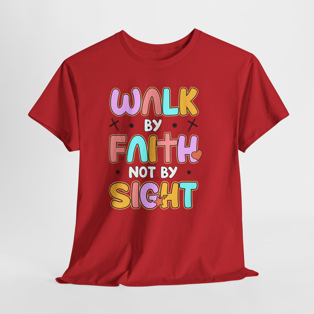Walk by Faith Not by Sight T-Shirt — Pastel Christian Faith Unisex Cotton Tee