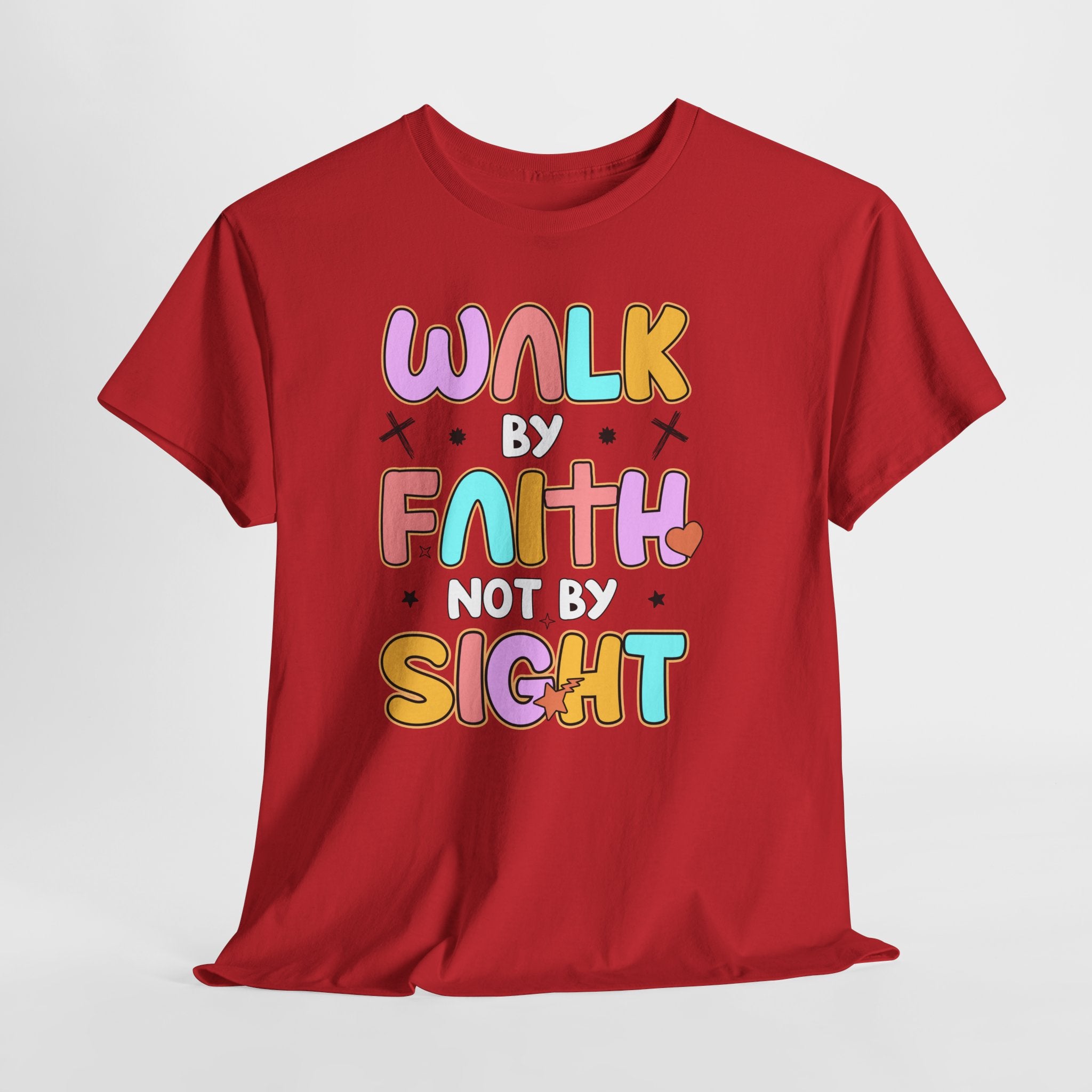 Walk by Faith Not by Sight T-Shirt — Pastel Christian Faith Unisex Cotton Tee