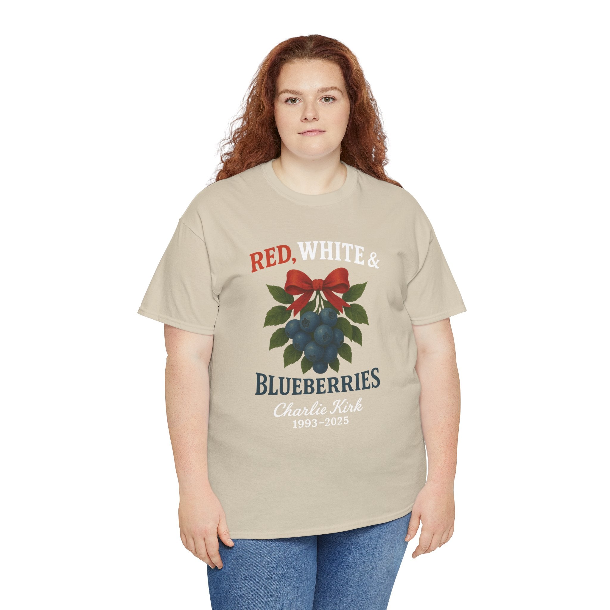 Red, White & Blueberries T-Shirt — Patriotic Blueberry Graphic Unisex Cotton Tee