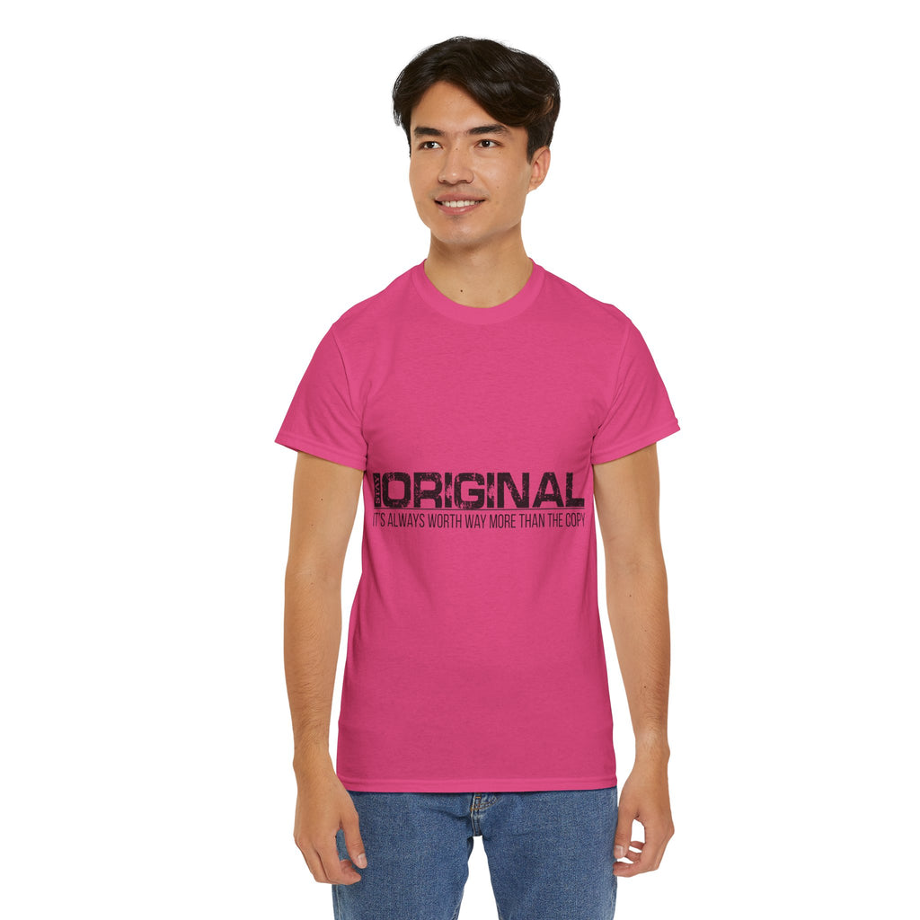 STAY SILENT Minimalist Tee — Vertical Text Black Unisex Cotton Tee