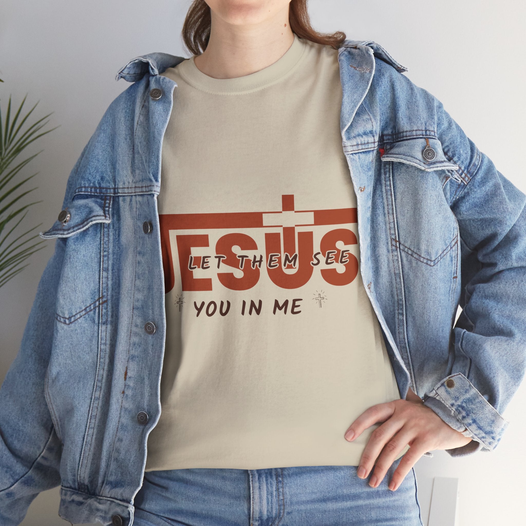 Jesus, Let Them See You in Me T-Shirt — Minimalist Christian Cross Unisex Cotton Tee