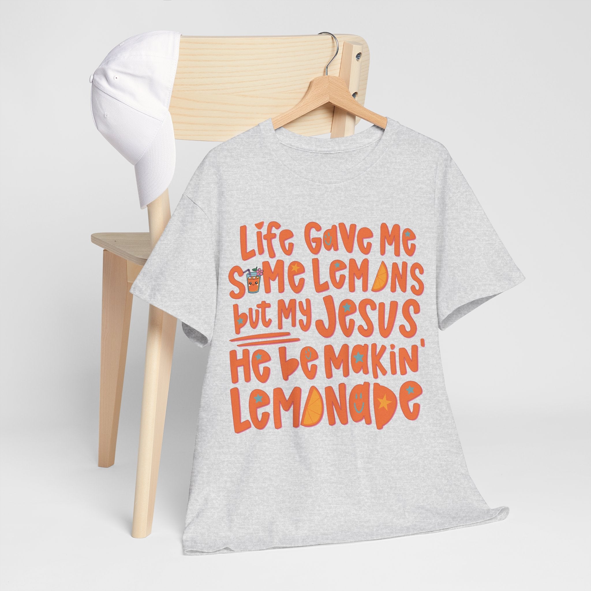 Christian Graphic Tee — “Life Gave Me Some Lemons but My Jesus He Be Makin’ Lemonade”Unisex Cotton Tee