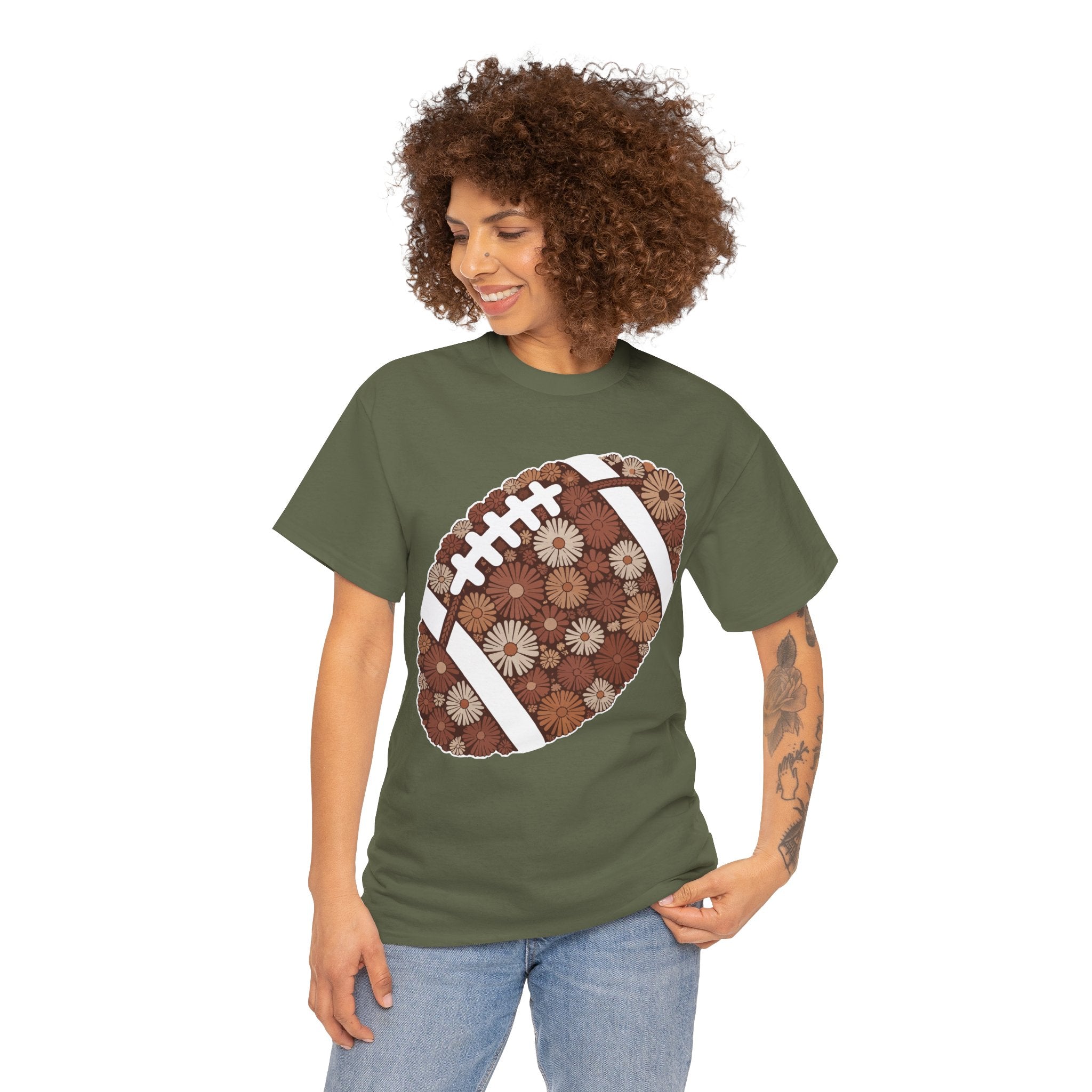 Game Day Touch Down Football Tee — Helmets, Flags & Cheer Icons Unisex Cotton Tee