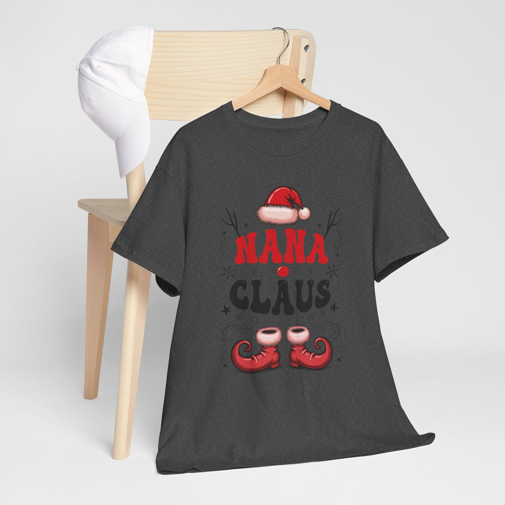 Nana Christmas T-Shirt — Santa Hat & Elf Boots Holiday Unisex Cotton Tee