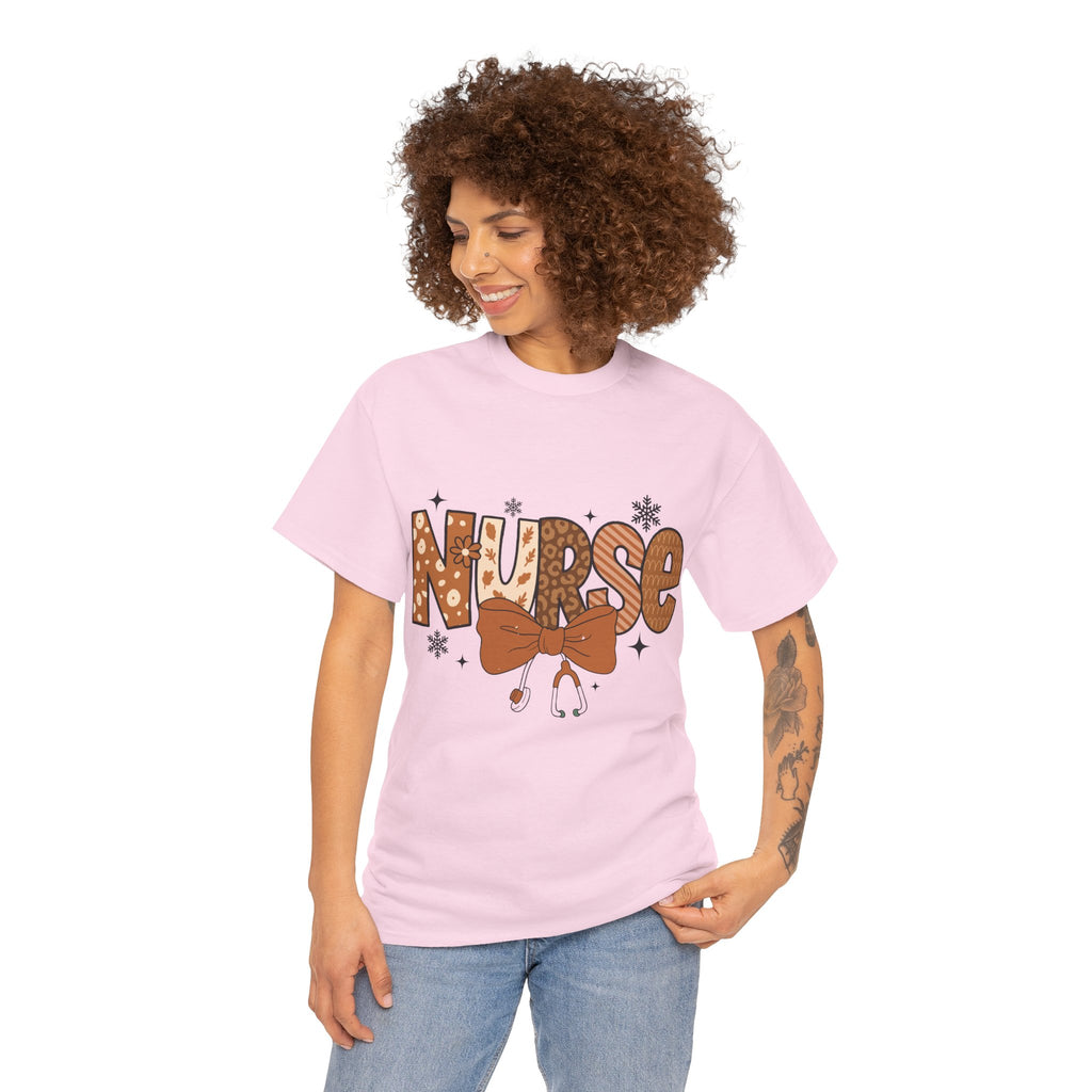 NURSE Fall Stethoscope Tee — Brown Autumn Nurse Unisex CottonT shirt