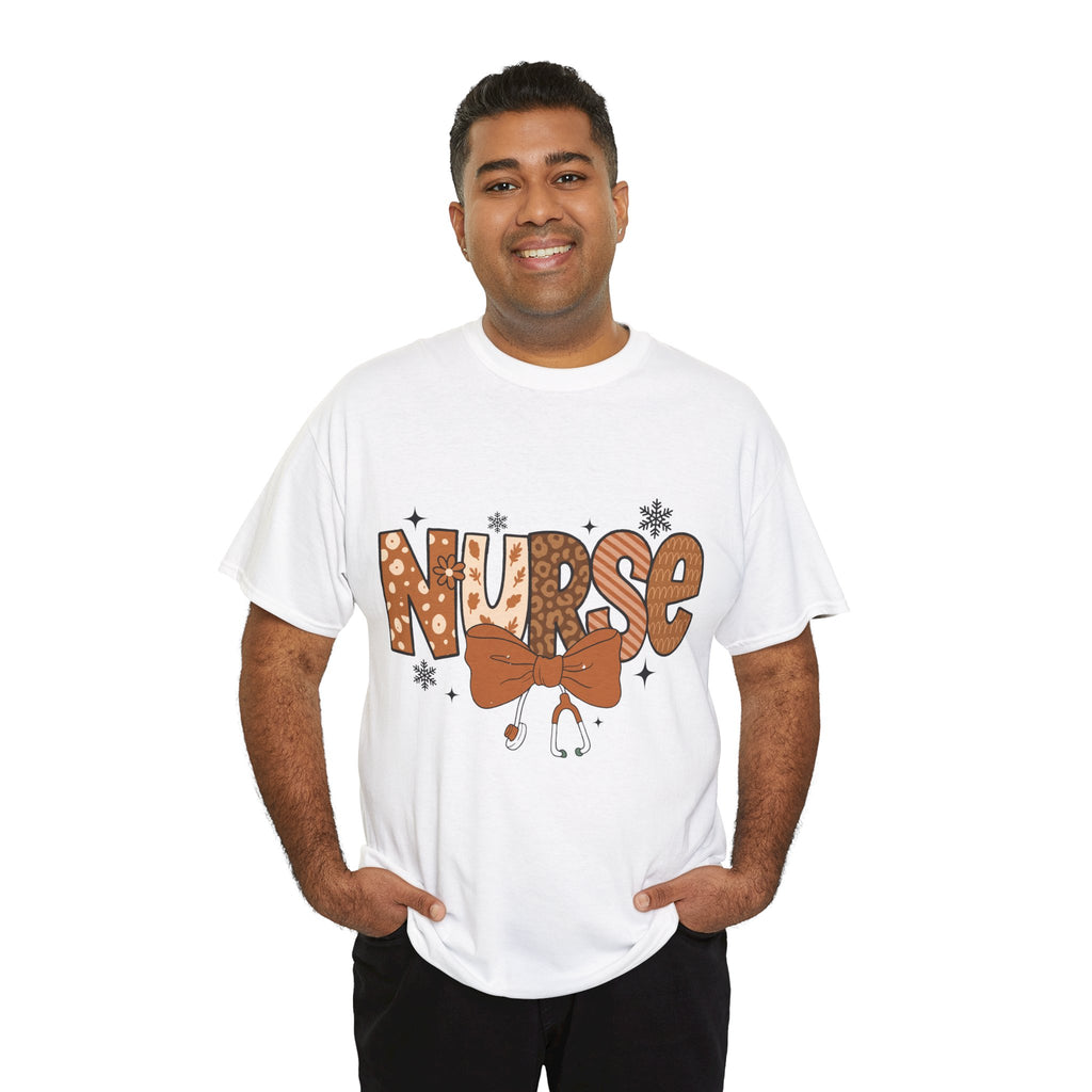 NURSE Fall Stethoscope Tee — Brown Autumn Nurse Unisex CottonT shirt