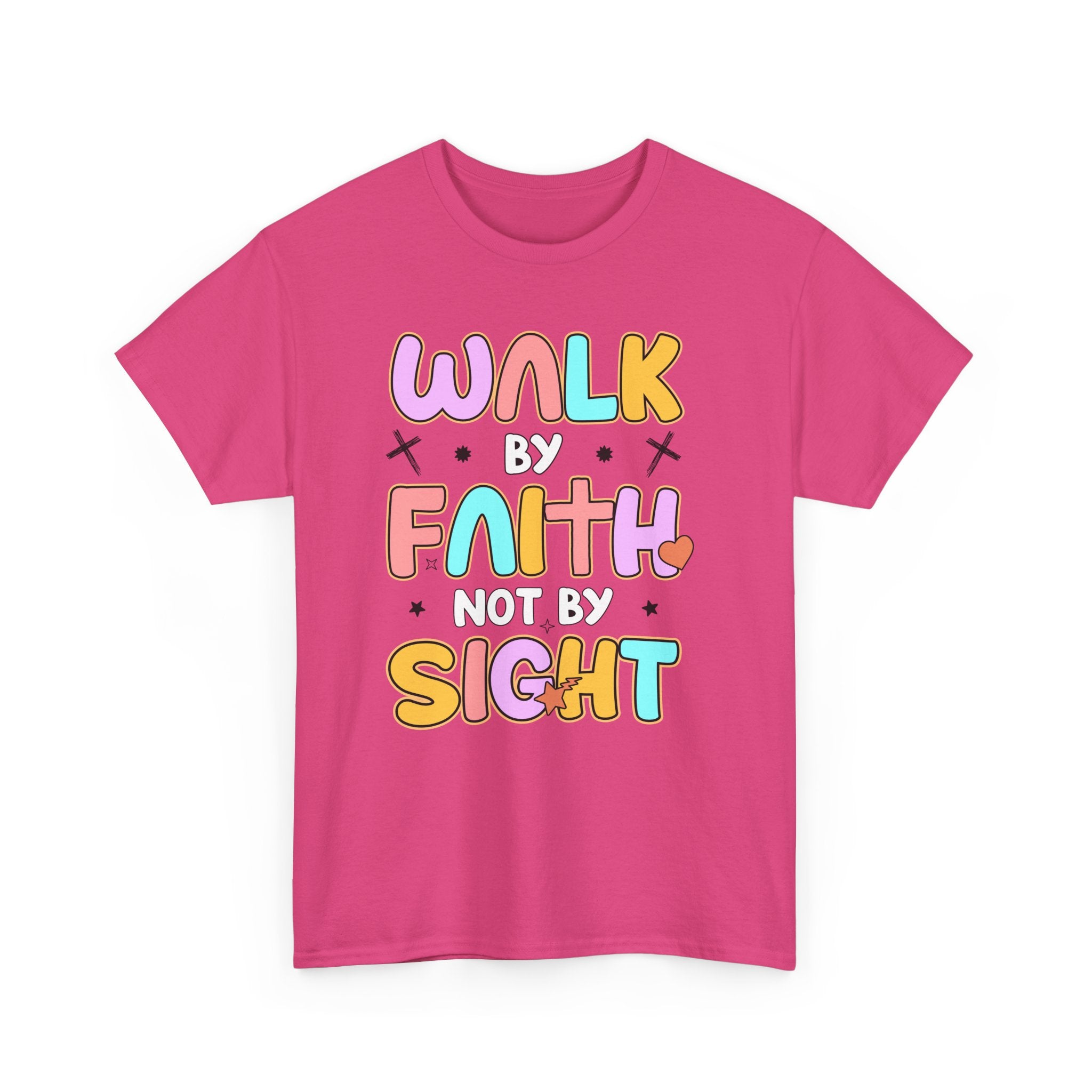 Walk by Faith Not by Sight T-Shirt — Pastel Christian Faith Unisex Cotton Tee