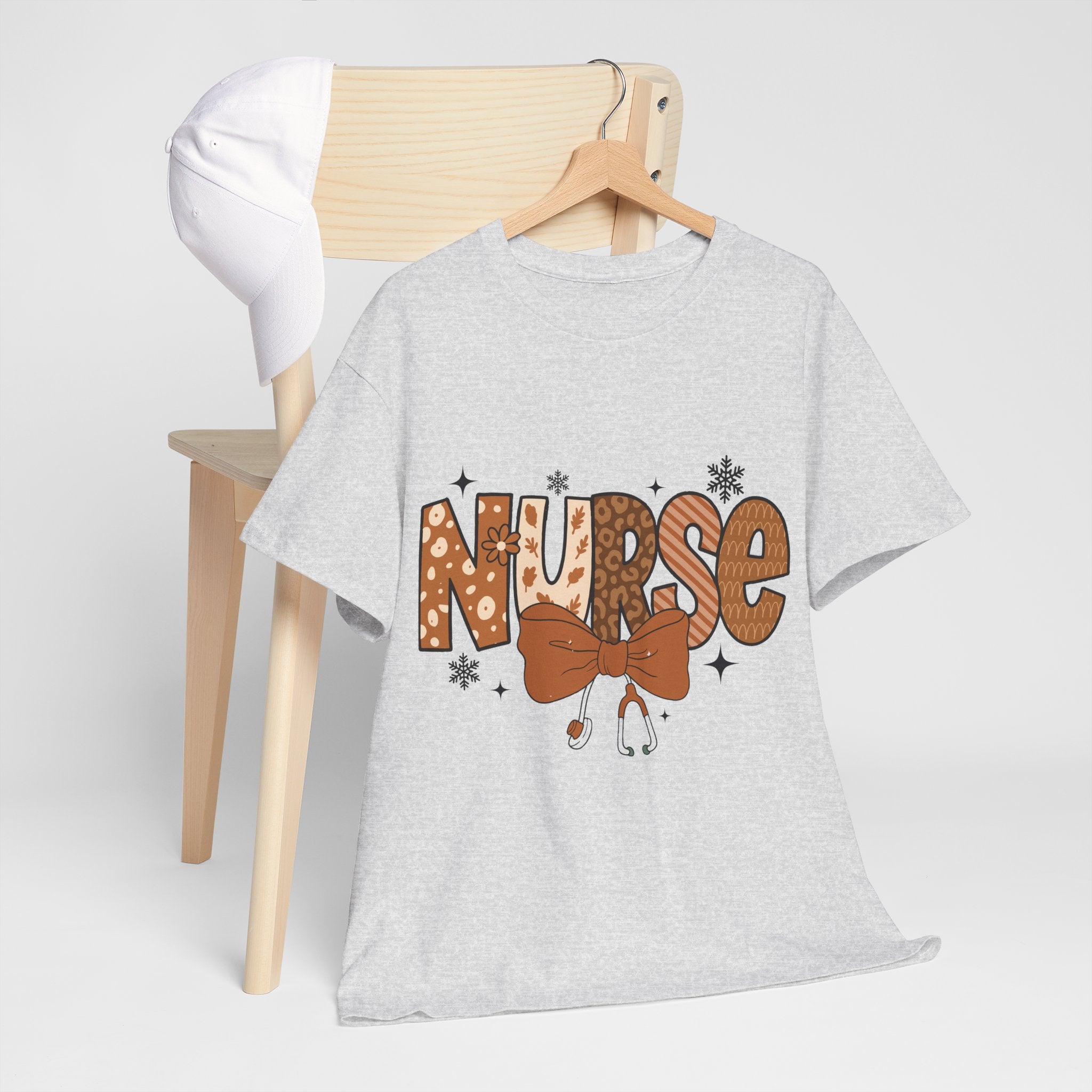 NURSE Fall Stethoscope Tee — Brown Autumn Nurse Unisex CottonT shirt