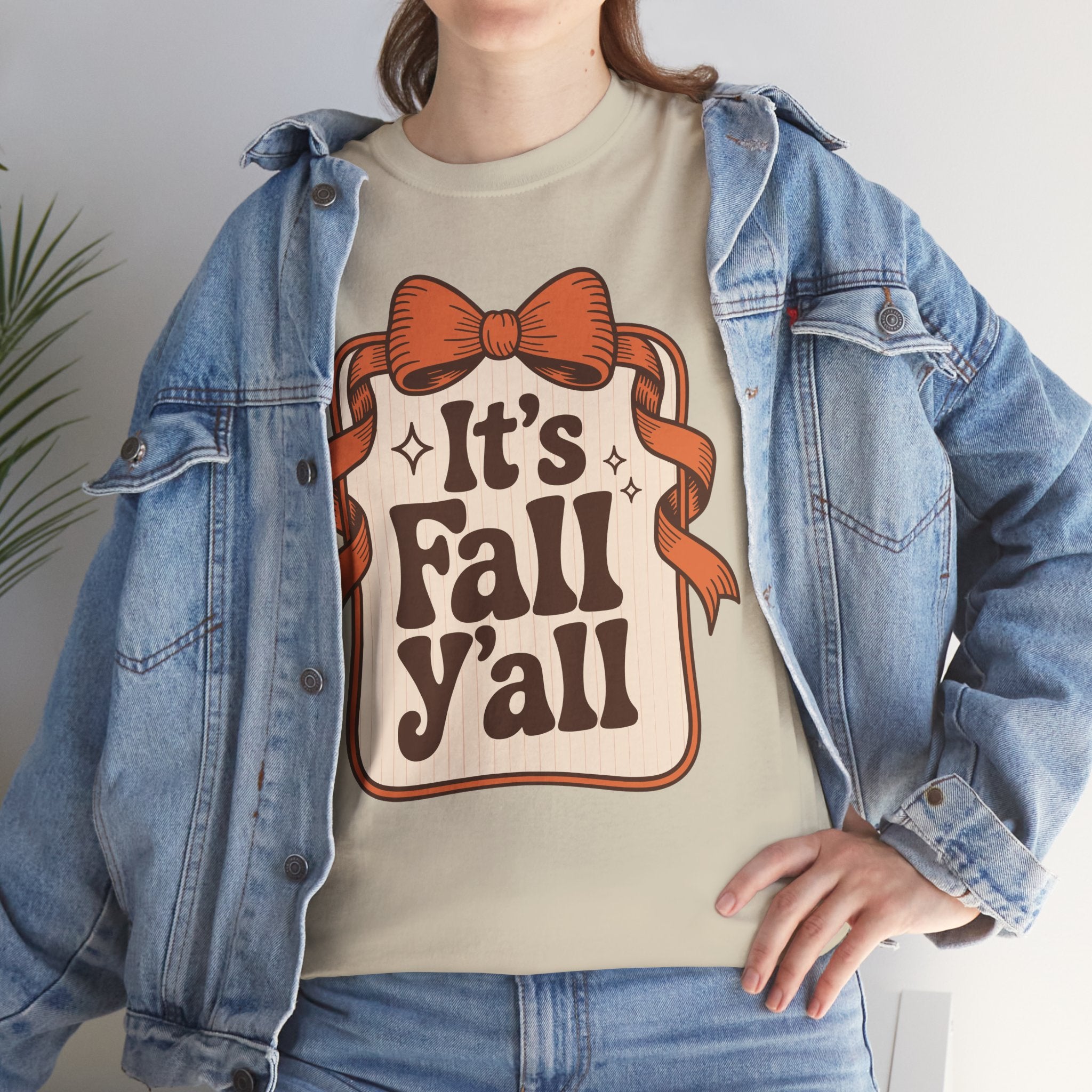 It’s Fall Y’all Autumn Ribbon Unisex Cotton Tee