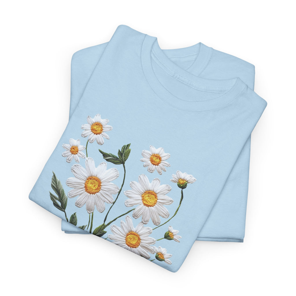 God Is Good All The Time Embroidered Daisy Unisex Cotton Tee