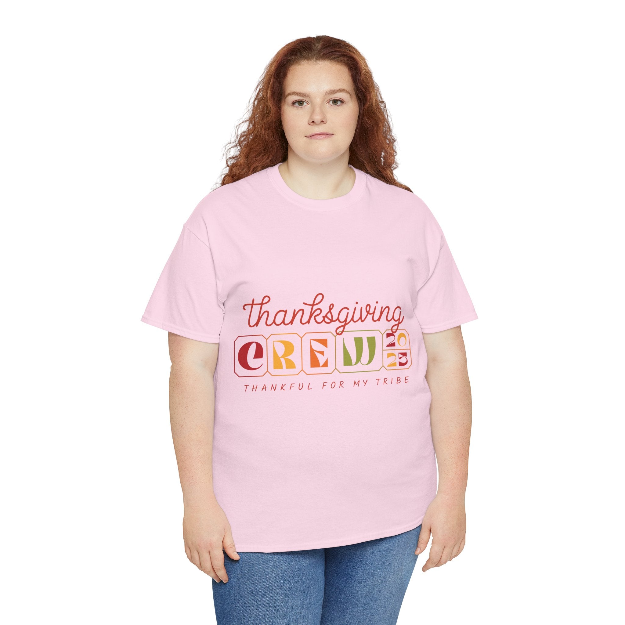 Thanksgiving Crew 2025 Tee — "Thankful for My Tribe" Autumn Holiday Unisex Cotton Tshirt