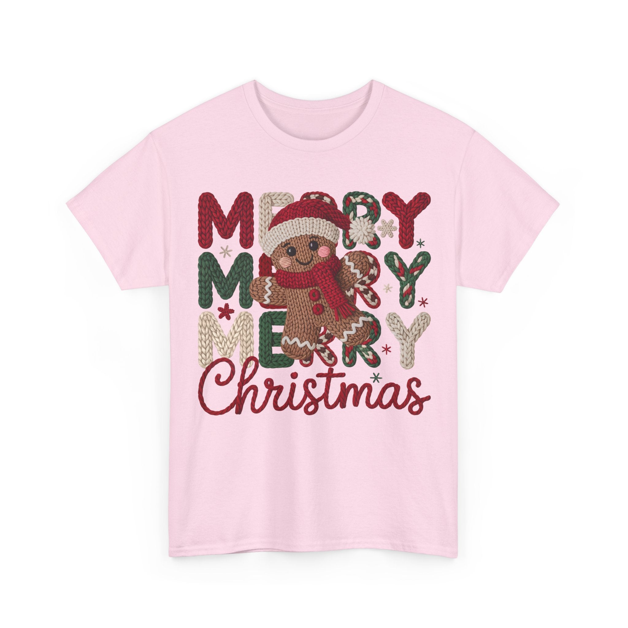 Merry Merry Merry Christmas Gingerbread Unisex Cotton Tee