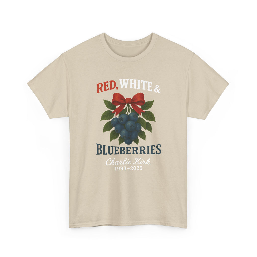 Red, White & Blueberries T-Shirt — Patriotic Blueberry Graphic Unisex Cotton Tee