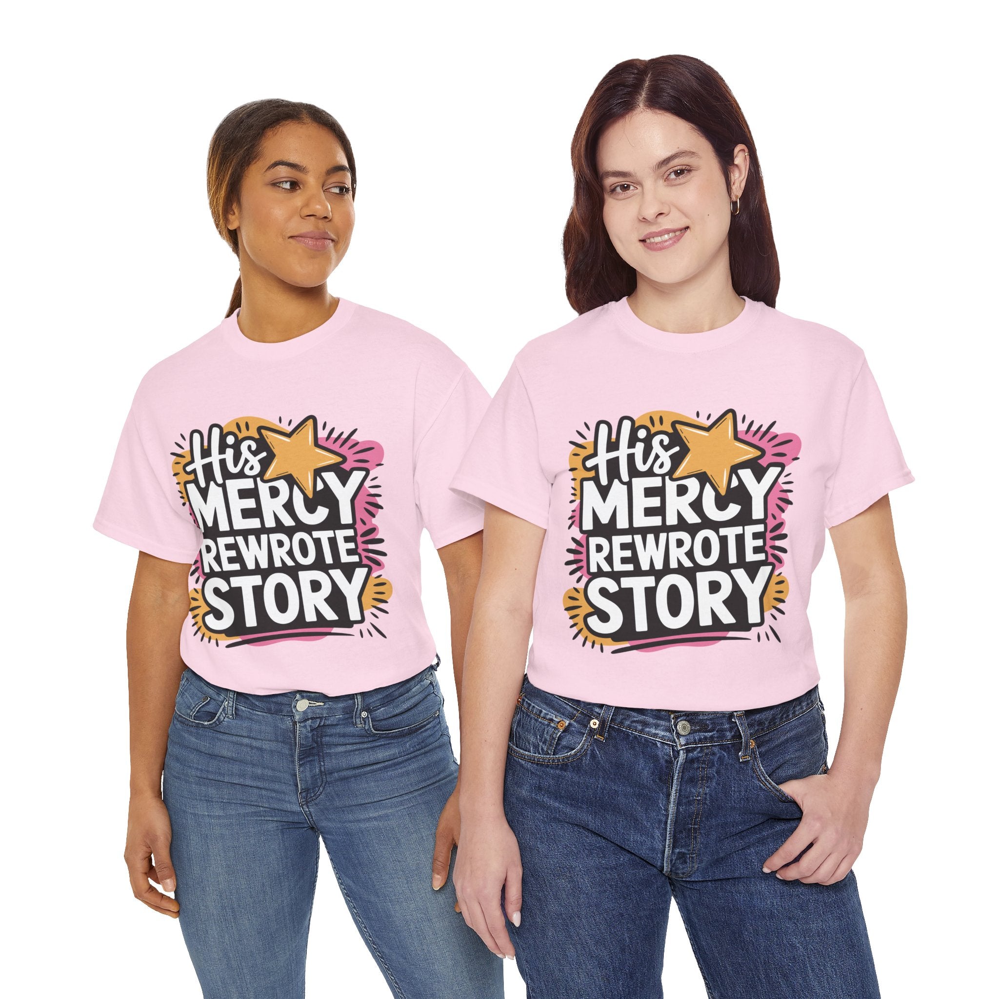 His Mercy Rewrote My Story Tee — Retro Christian Graphic T-Shirt