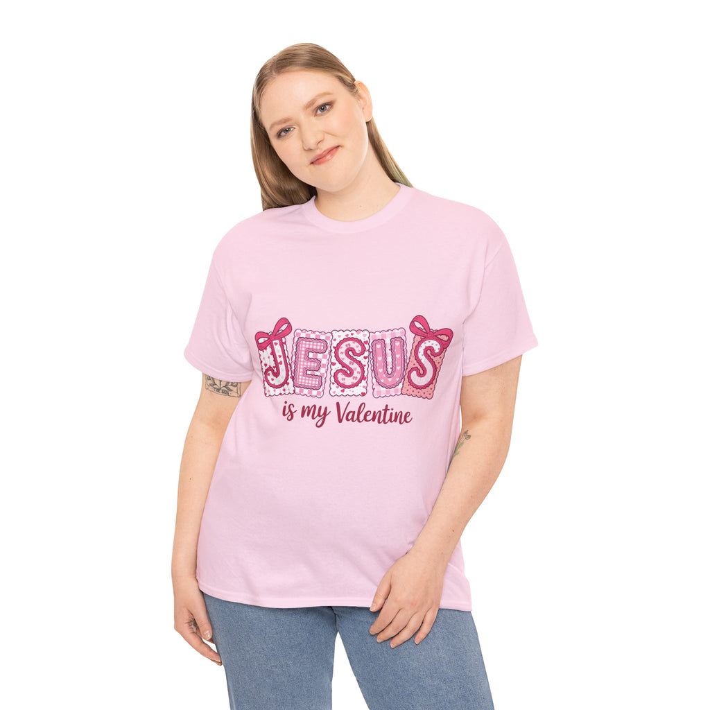 Jesus Is My Valentine T-Shirt — Pink Christian Valentine Unisex Cotton Tee