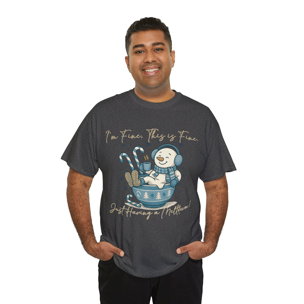 Snowman Hot Cocoa Unisex Cotton Tee