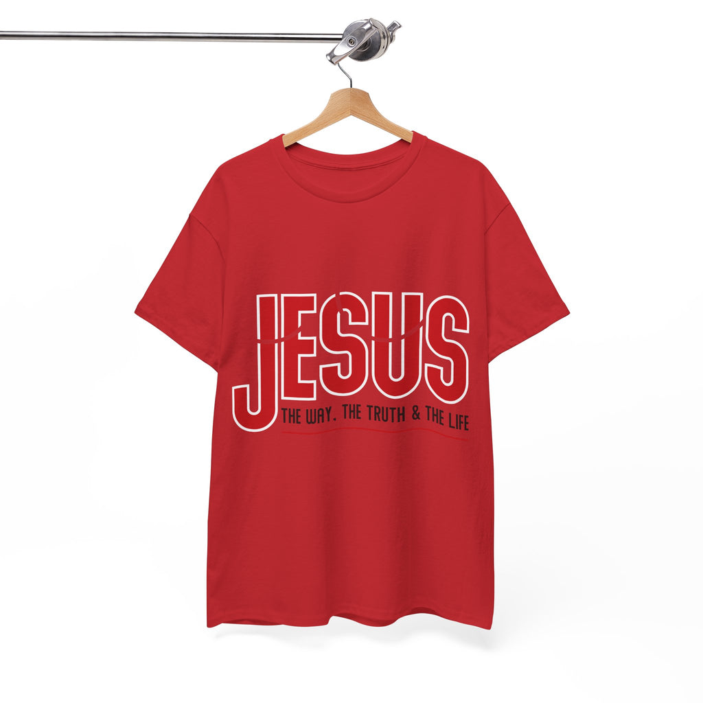 Jesus The Way The Truth & The Life T-Shirt — Bold Red Christian Unisex Cotton Tee