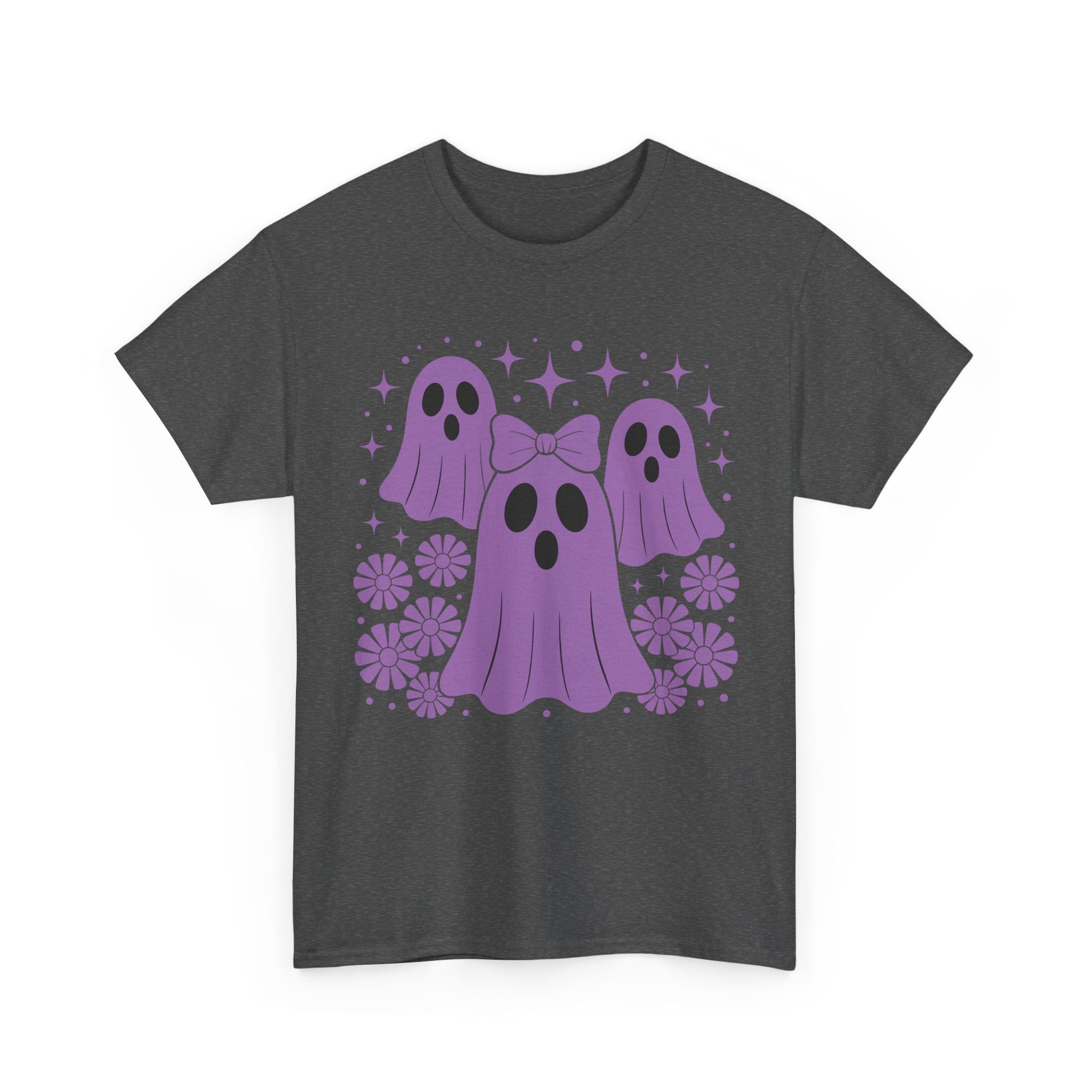 Purple Ghost Halloween Unisex Cotton Tee
