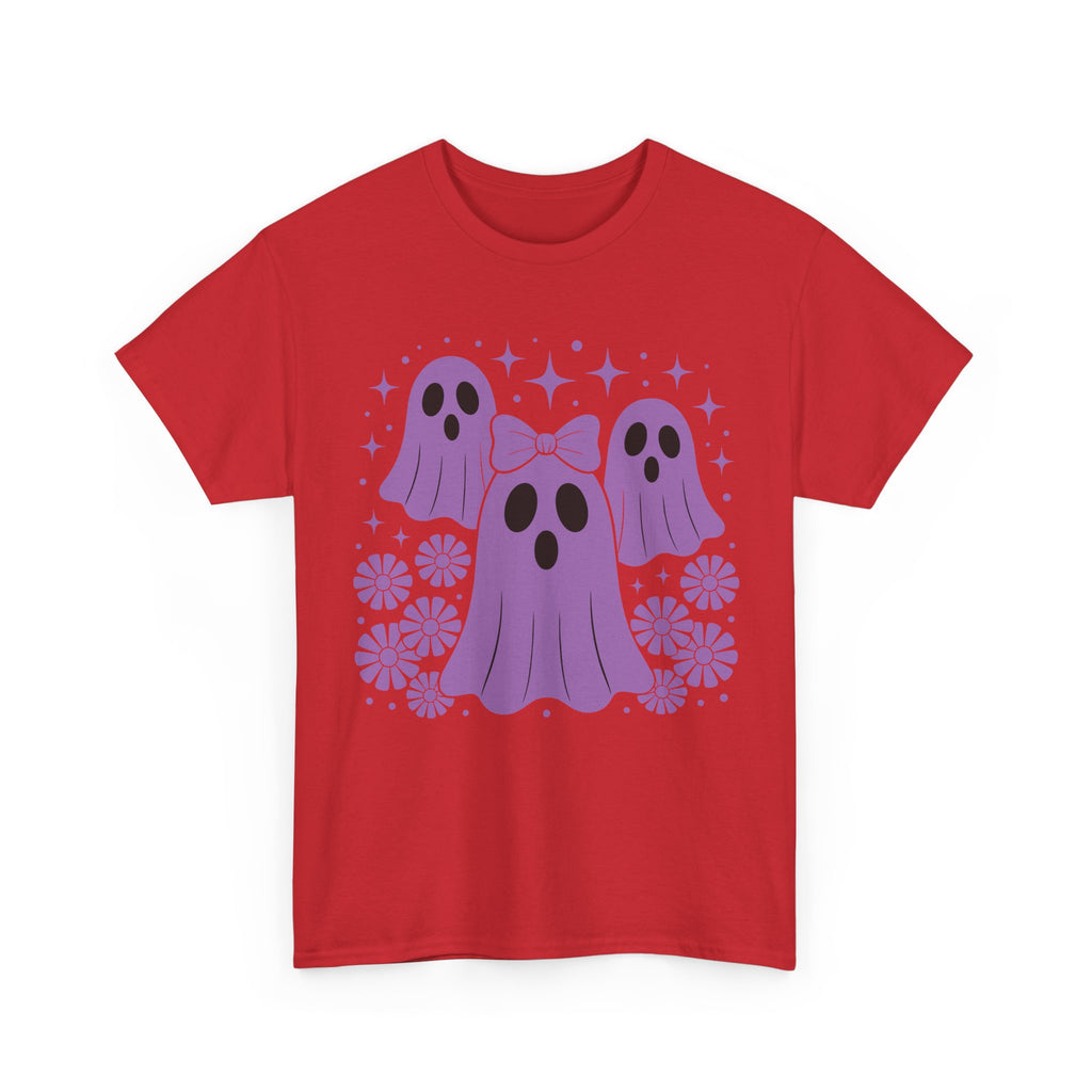 Purple Ghost Halloween Unisex Cotton Tee