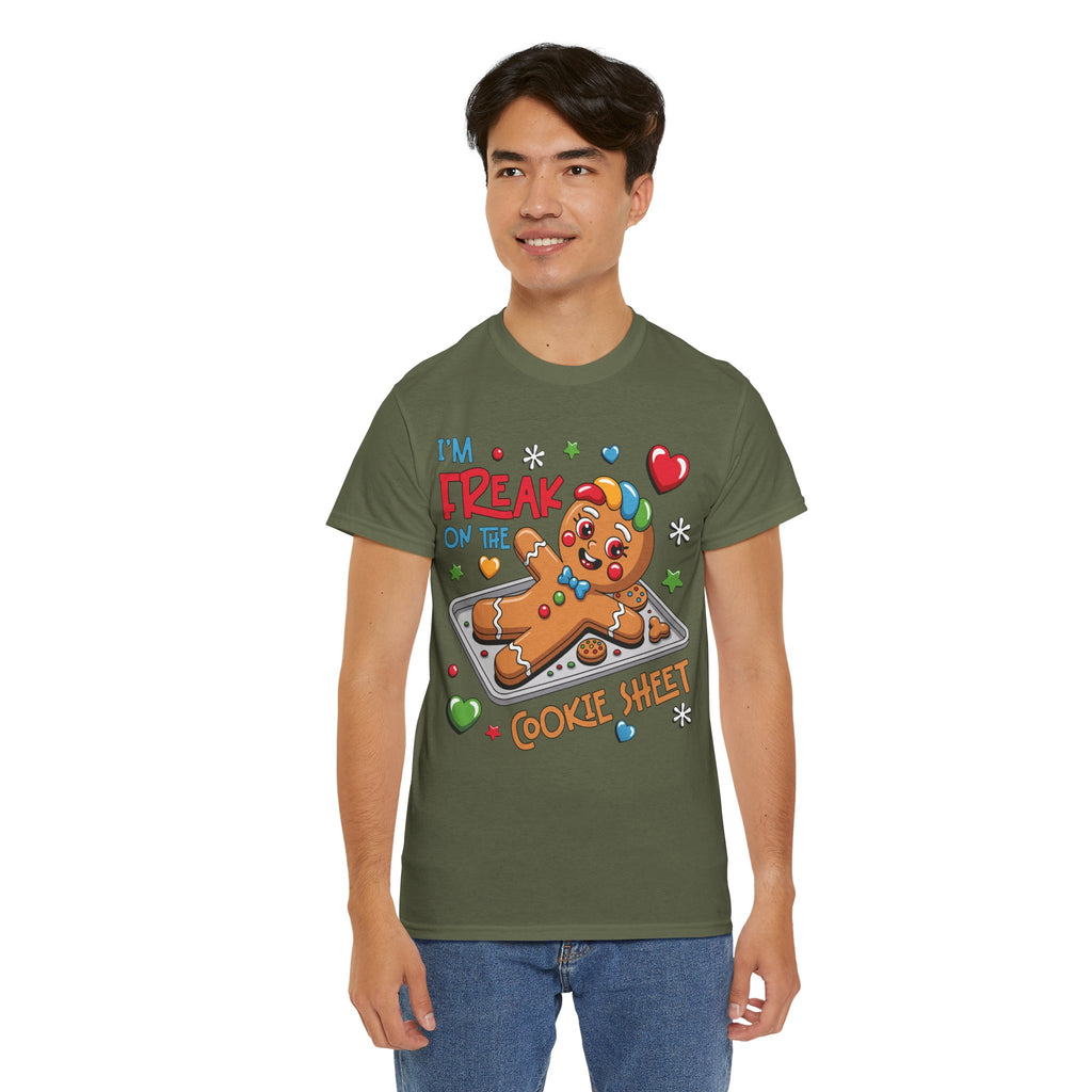 Gingerbread ‘I’m Freak on the Cookie Sheet’ Unisex Cotton Tee