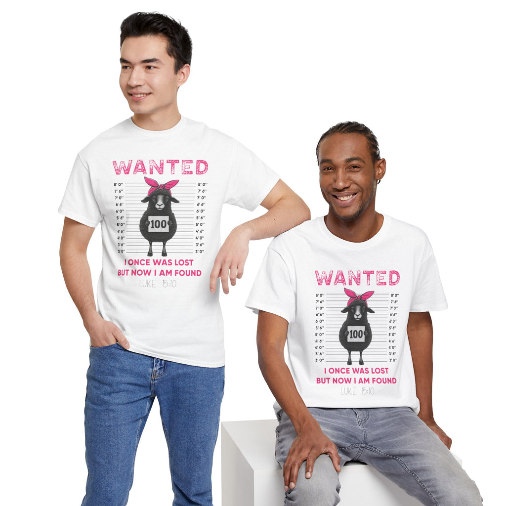 WANTED Black Sheep 'I Once Was Lost But Now I Am Found' Unisex Cotton T-Shirt