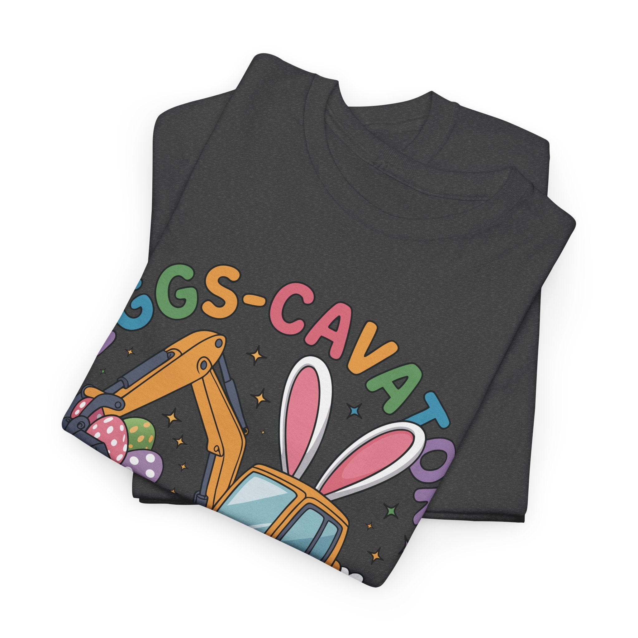 Easter 'Eggs-cavator Crew' Kids Tee — Excavator Bunny & Eggs Unisex Cotton Tee
