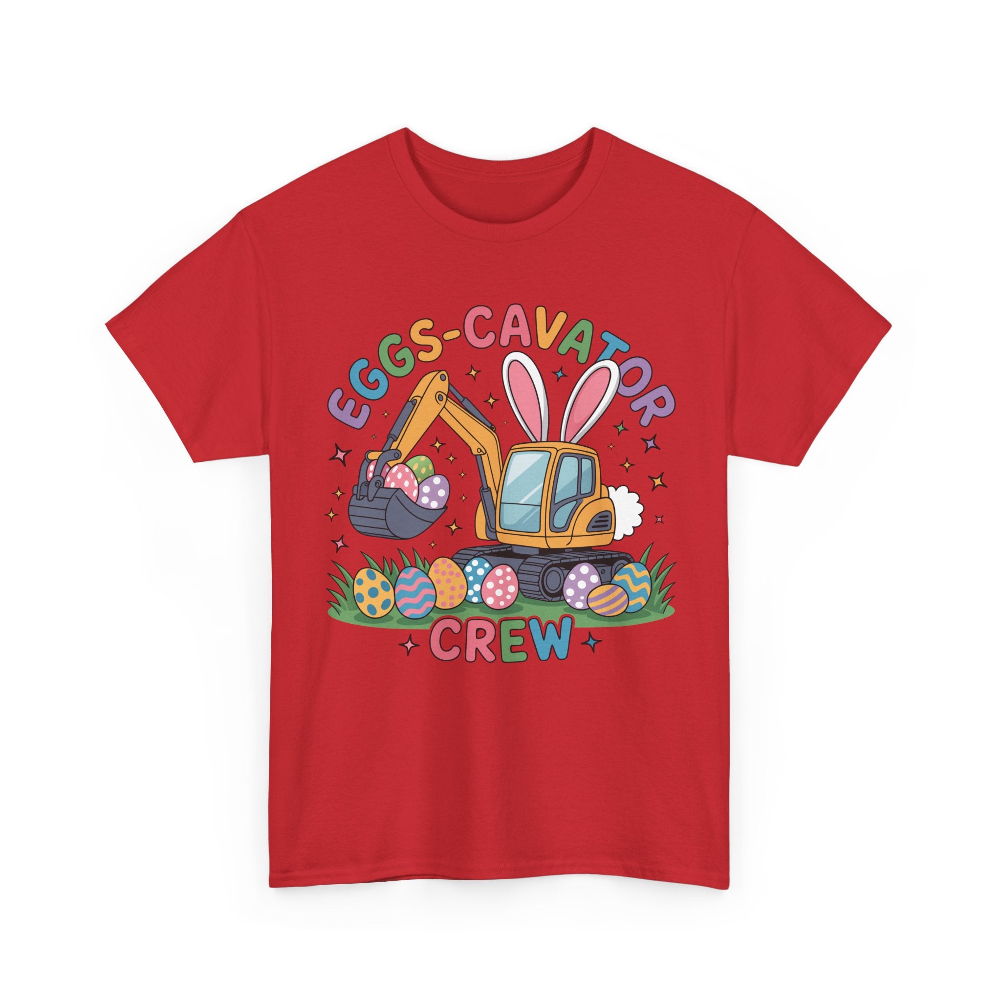 Easter 'Eggs-cavator Crew' Kids Tee — Excavator Bunny & Eggs Unisex Cotton Tee