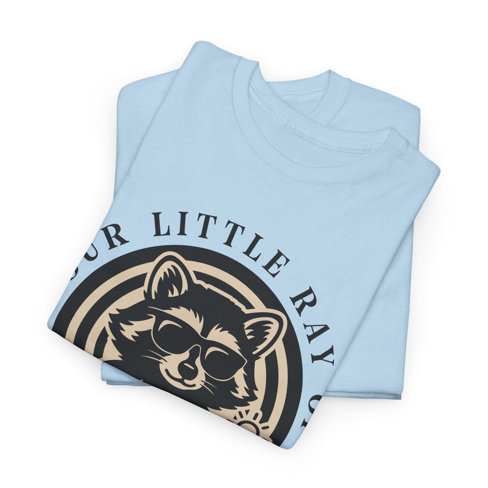 Cool Raccoon Sunglasses T-Shirt — Raccoon Holding Sun Graphic Unisex Cotton Tee