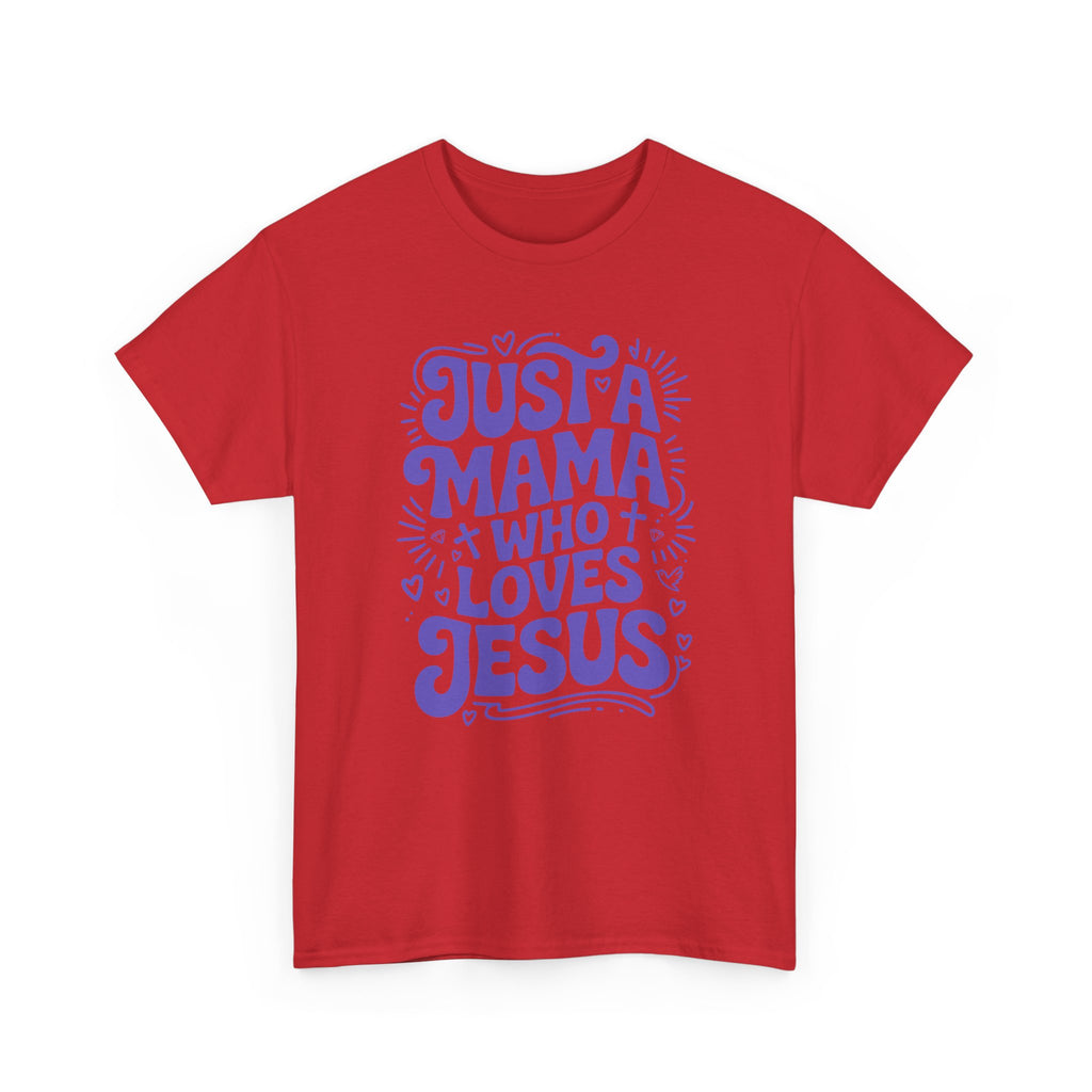 Mama Who Loves Jesus T-Shirt — Bright Green Bubbly Faith Unisex Cotton Tee