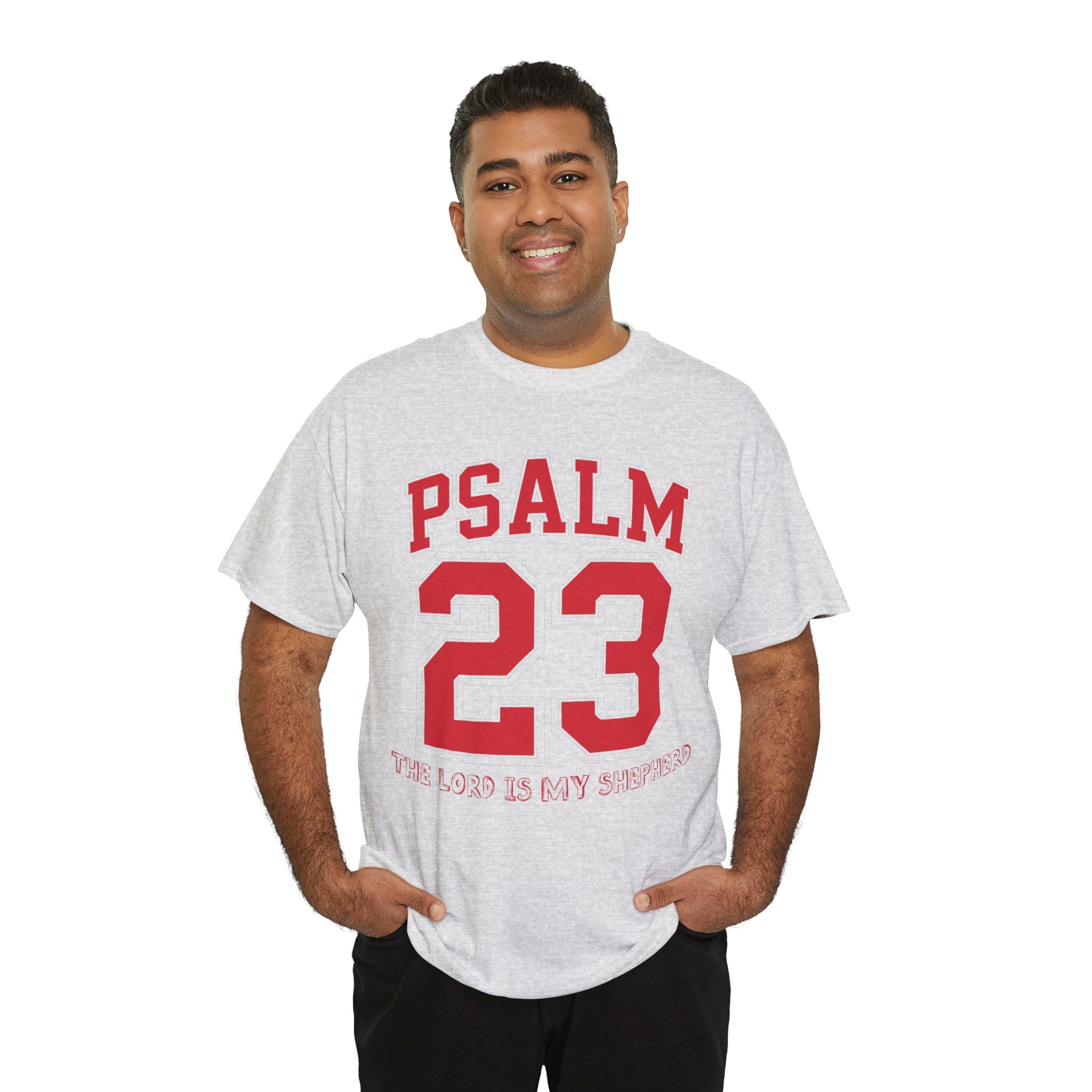 Psalm 23 Varsity T-Shirt — “The Lord Is My Shepherd” Unisex Cotton Tee