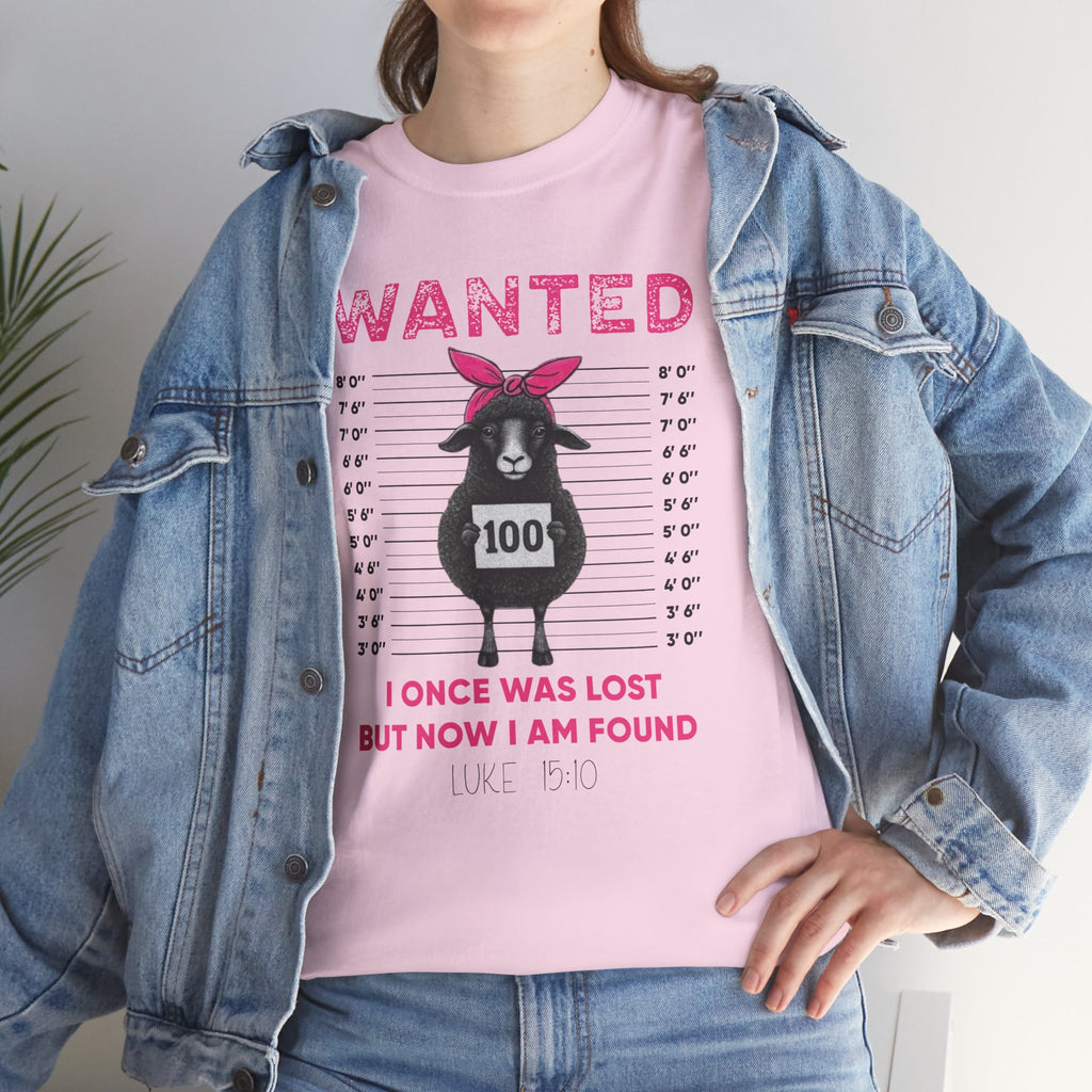 WANTED Black Sheep 'I Once Was Lost But Now I Am Found' Unisex Cotton T-Shirt