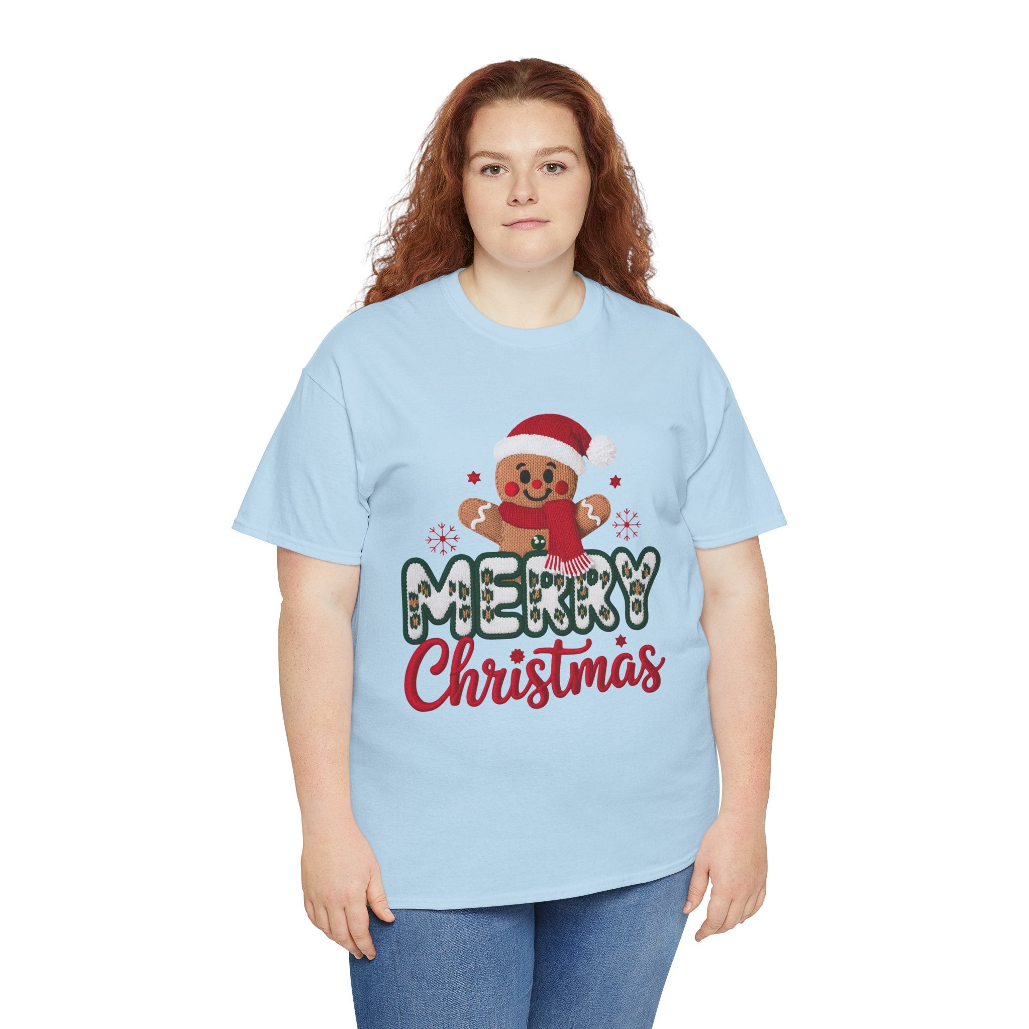 Gingerbread Santa 'Merry Christmas' Unisex Cotton Tee T-Shirt