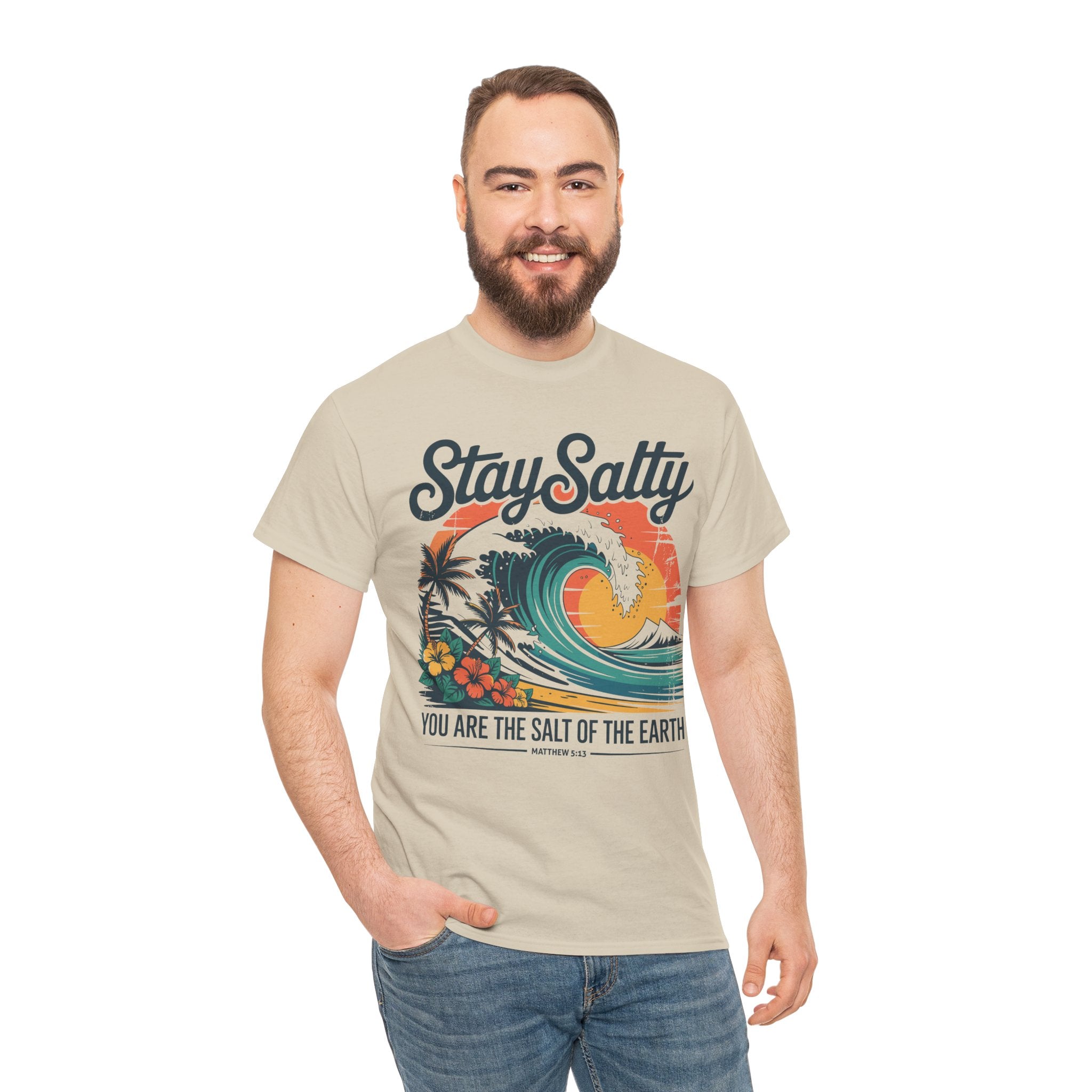 Stay Salty Beach Tee — "You are the salt of the earth (Matthew 5:13)"Unisex Cotton Tee