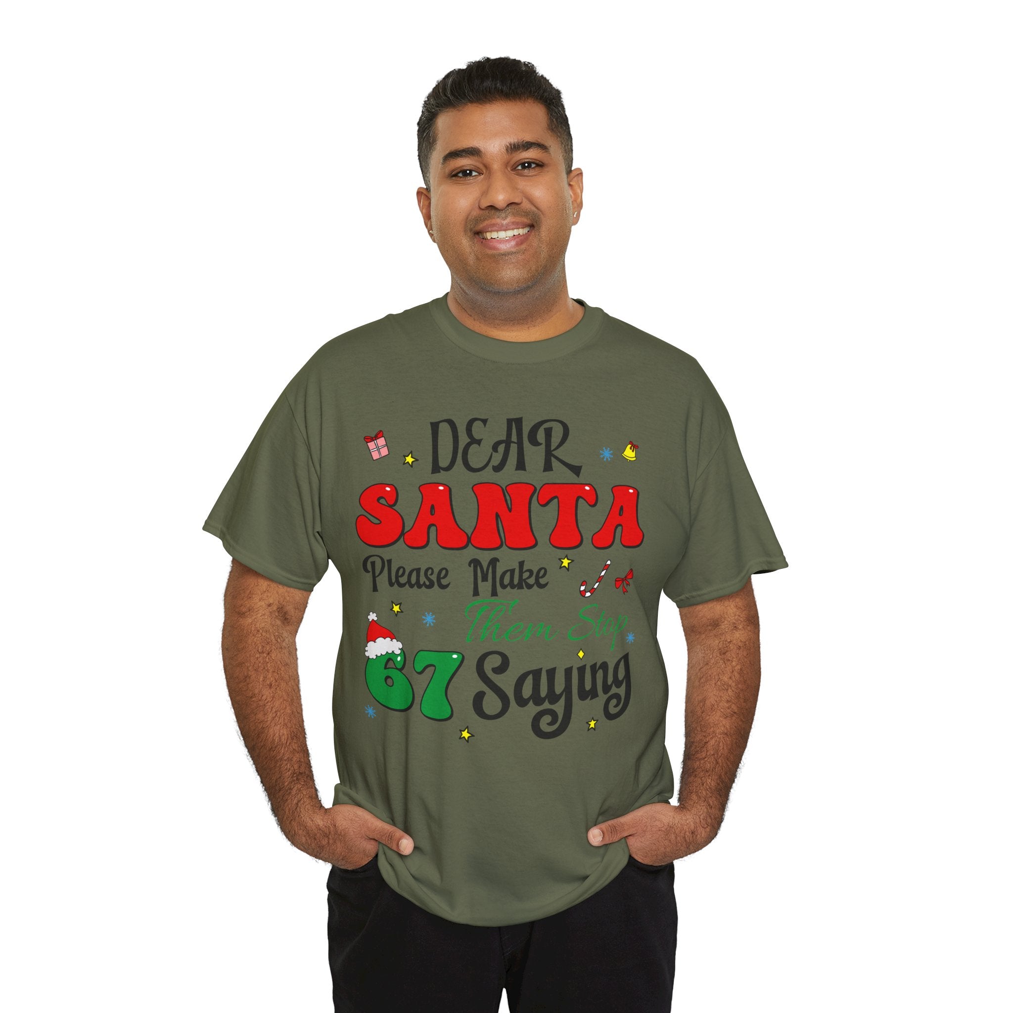 Santa 67 Them Stop Christmas Unisex Cotton Tee