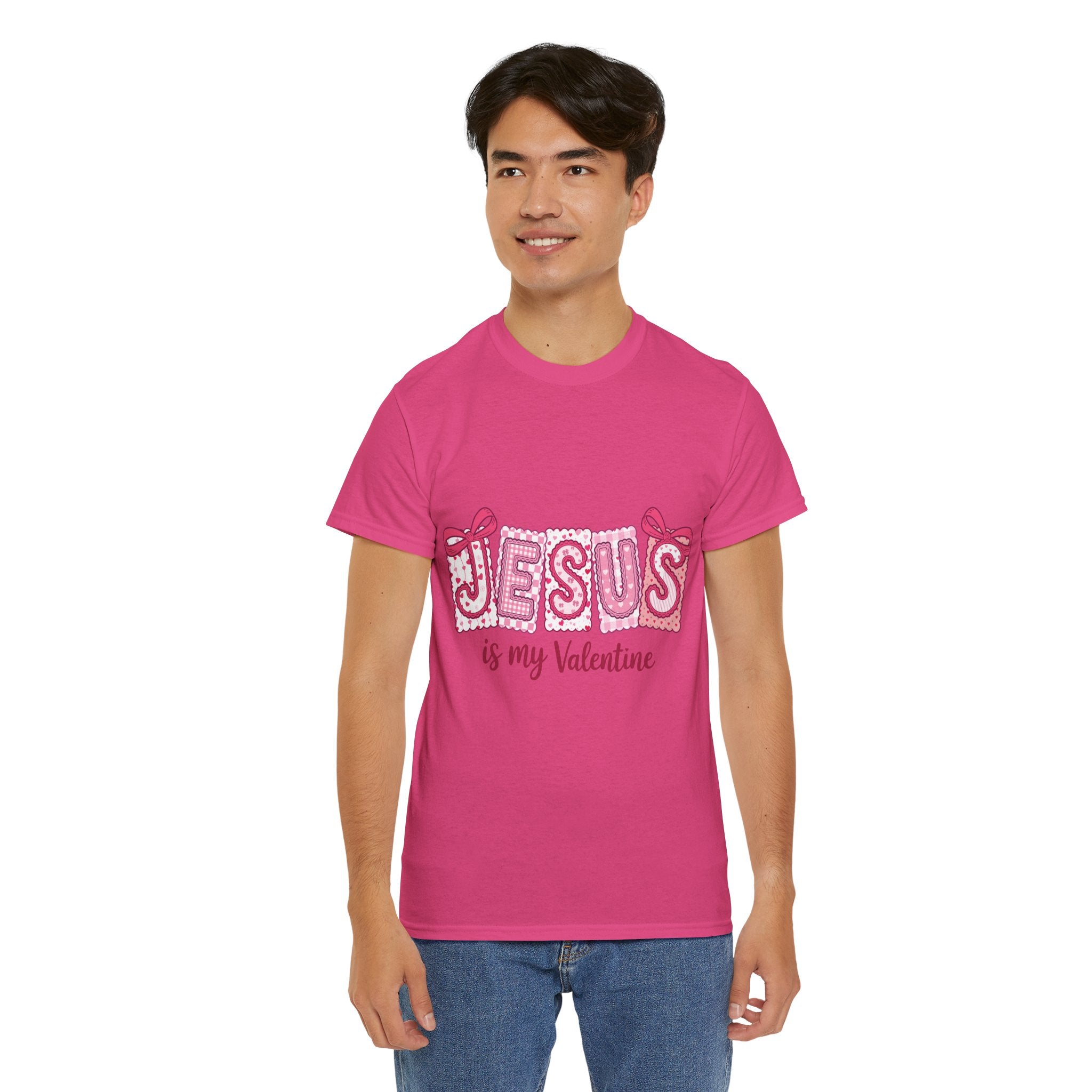 Jesus Is My Valentine T-Shirt — Pink Christian Valentine Unisex Cotton Tee