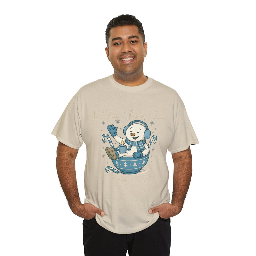 Snowman Hot Cocoa Unisex Cotton Tee