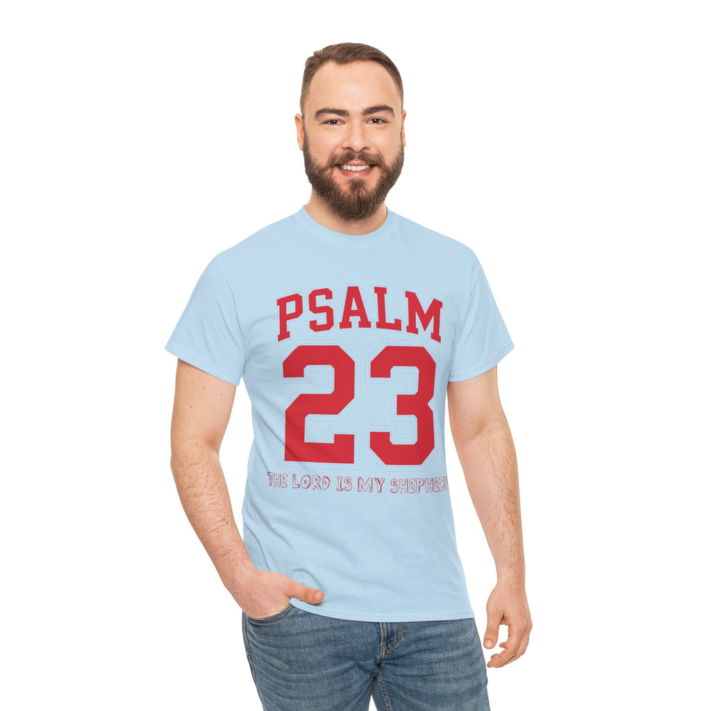 Psalm 23 Varsity T-Shirt — “The Lord Is My Shepherd” Unisex Cotton Tee